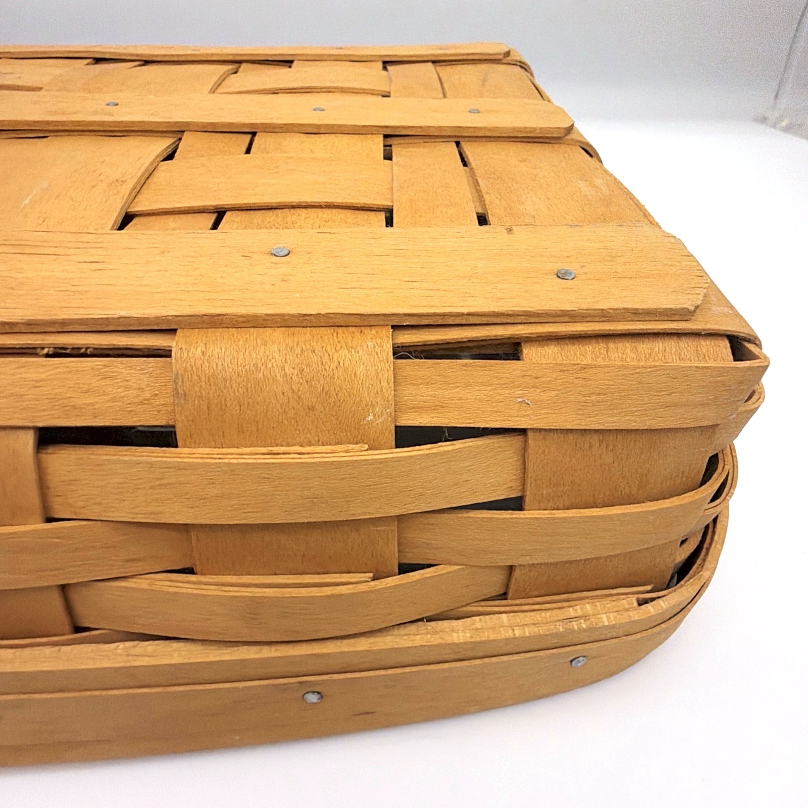 Vtg 1998 Longaberger Rectangular Woven Wood Bread Basket w/ liner