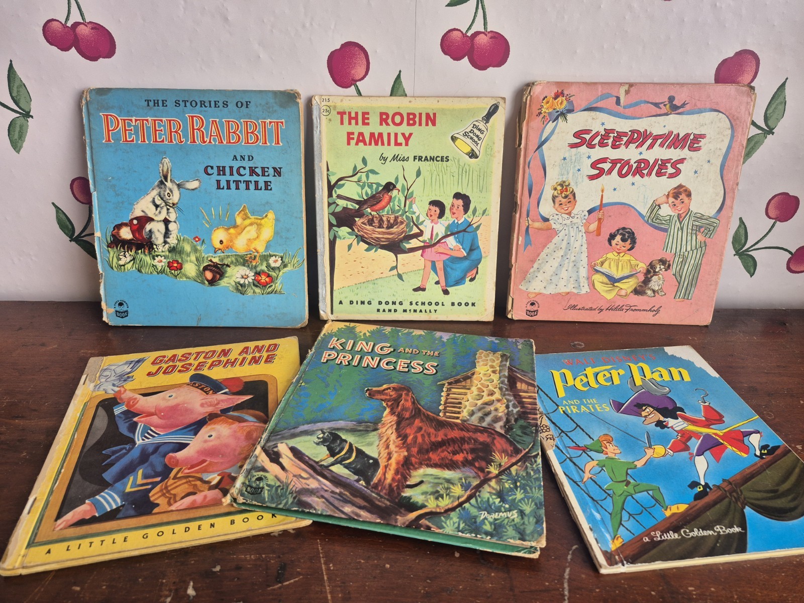 Lot Of 6 1950s Vintage Childrens Books Scrapbooking Disney Little Golden Books