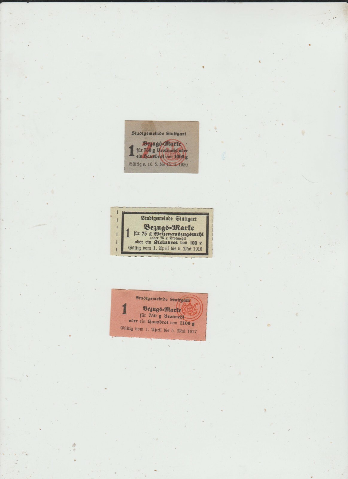 STUTTGART  THREE  NOTES/TOKENS