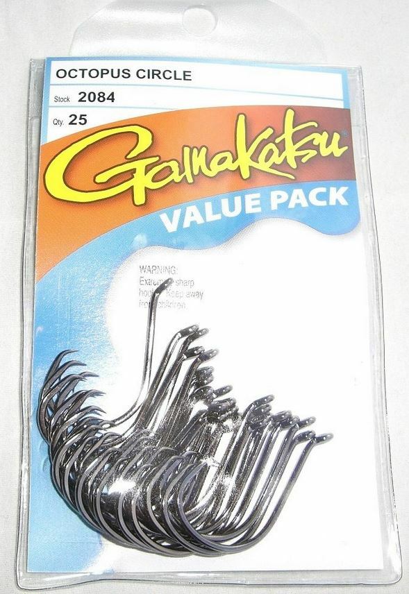 GAMAKATSU #208 OCTOPUS CIRCLE HOOK 25 HOOKS Value Pack Size 6 #208407-25 NEW!
