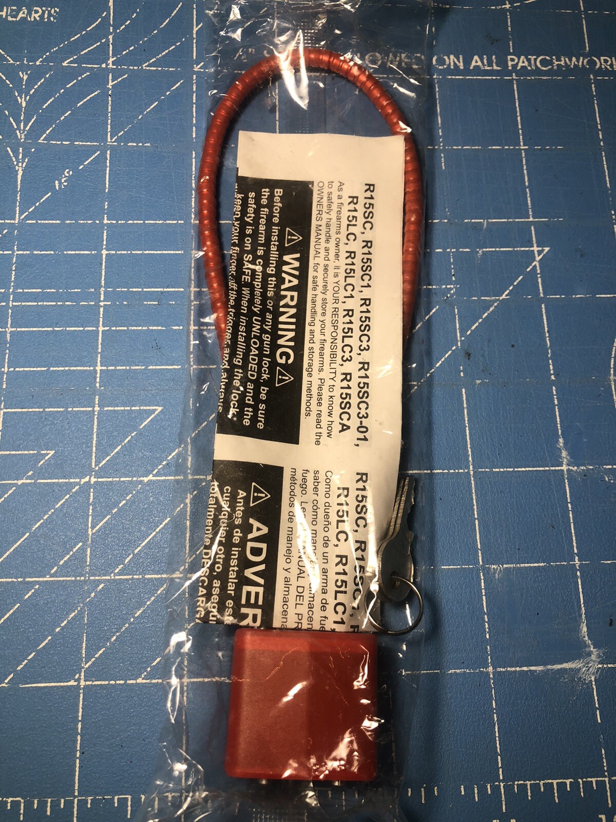Cable Gun Safety Lock w/2 Keys Red NEW