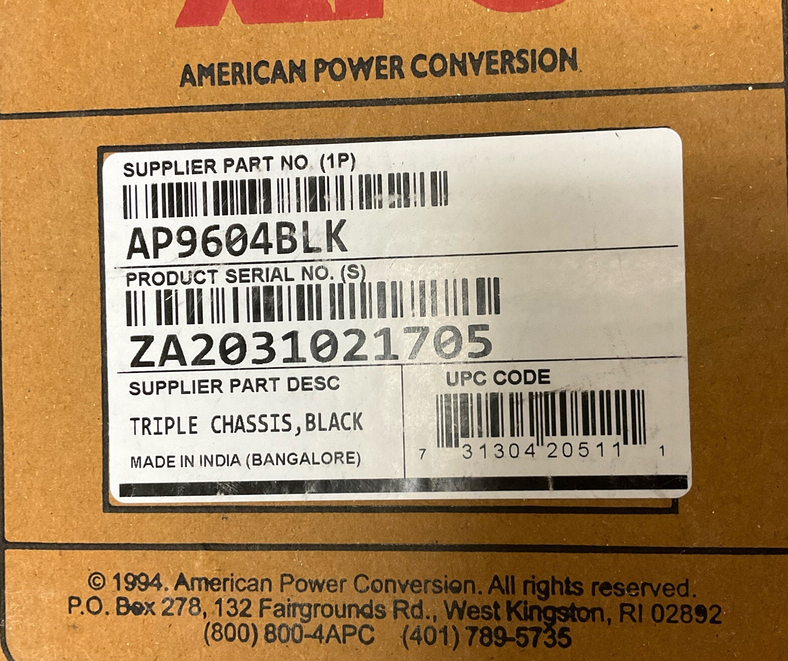APC AP9604S Silicon DP300E Triple Chassis
