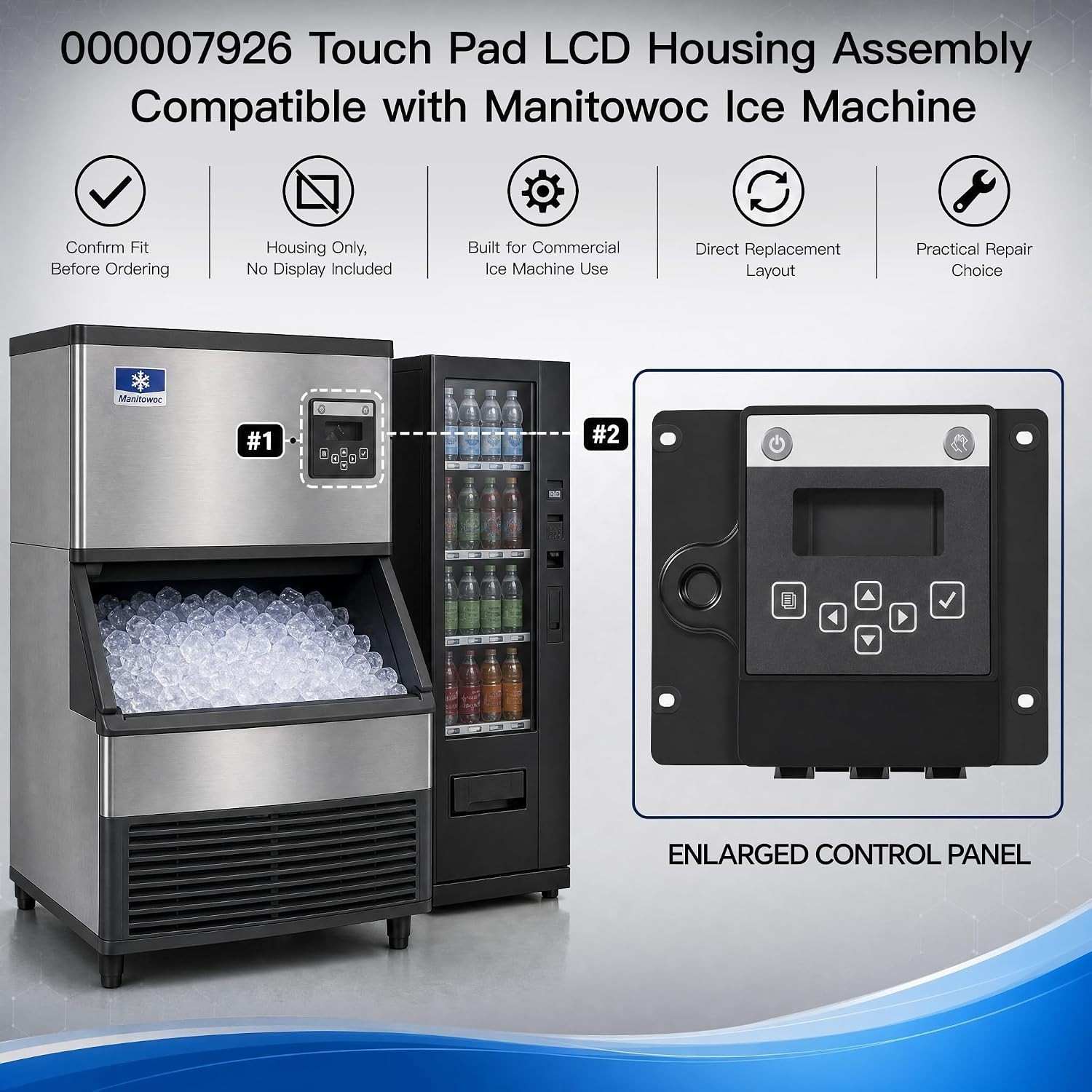 000007926 Touch Pad Compatible with Manitowoc Ice Machine LCD Housing Assembly
