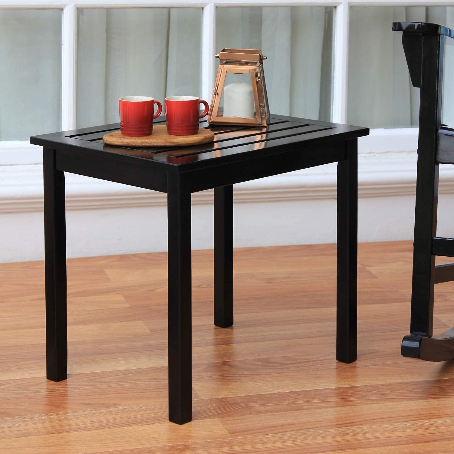 Bentley Solid Mahogany Outdoor Side Table – Weather-Resistant Patio End Table, O