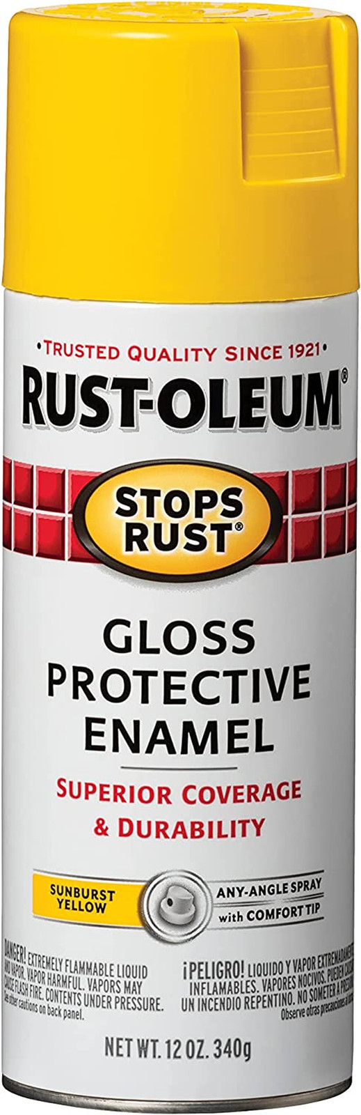 7747830 Stops Rust Spray Paint, 12 Oz, Gloss Sunburst Yellow