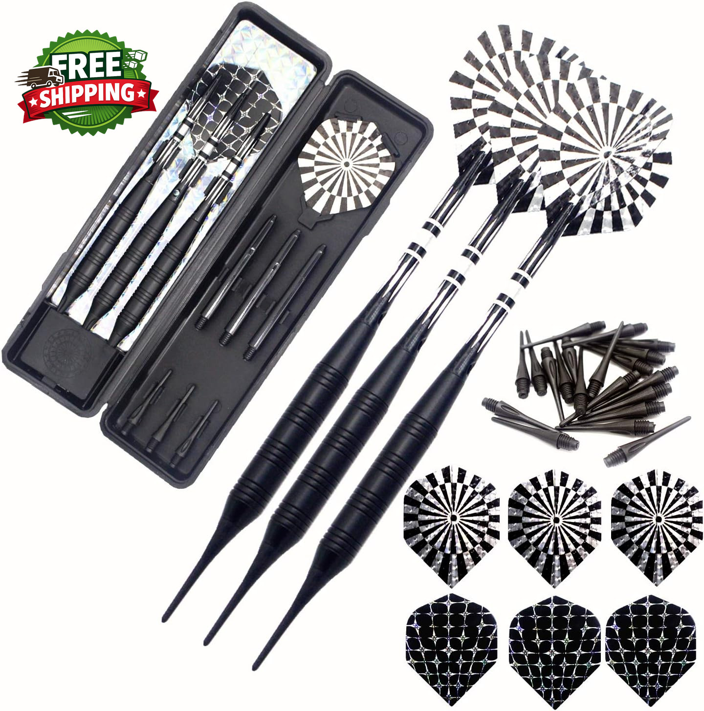 Soft Tip Darts Set for Electronic Dart Board 22G Plastic Tip Darts Set