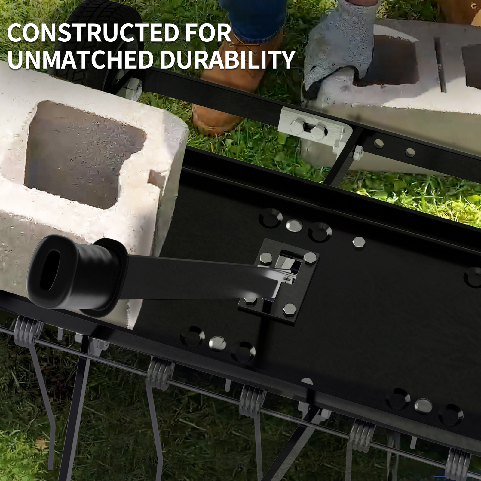 40" Dethatcher Tow Behind Lawn rake Sweeper W/ Transport Handle Rust-proof Black