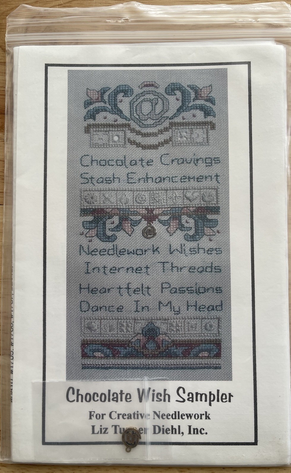 CHOCOLATE WISH SAMPLER Needlework Pattern & Charm ~ By Liz Turner Diehl