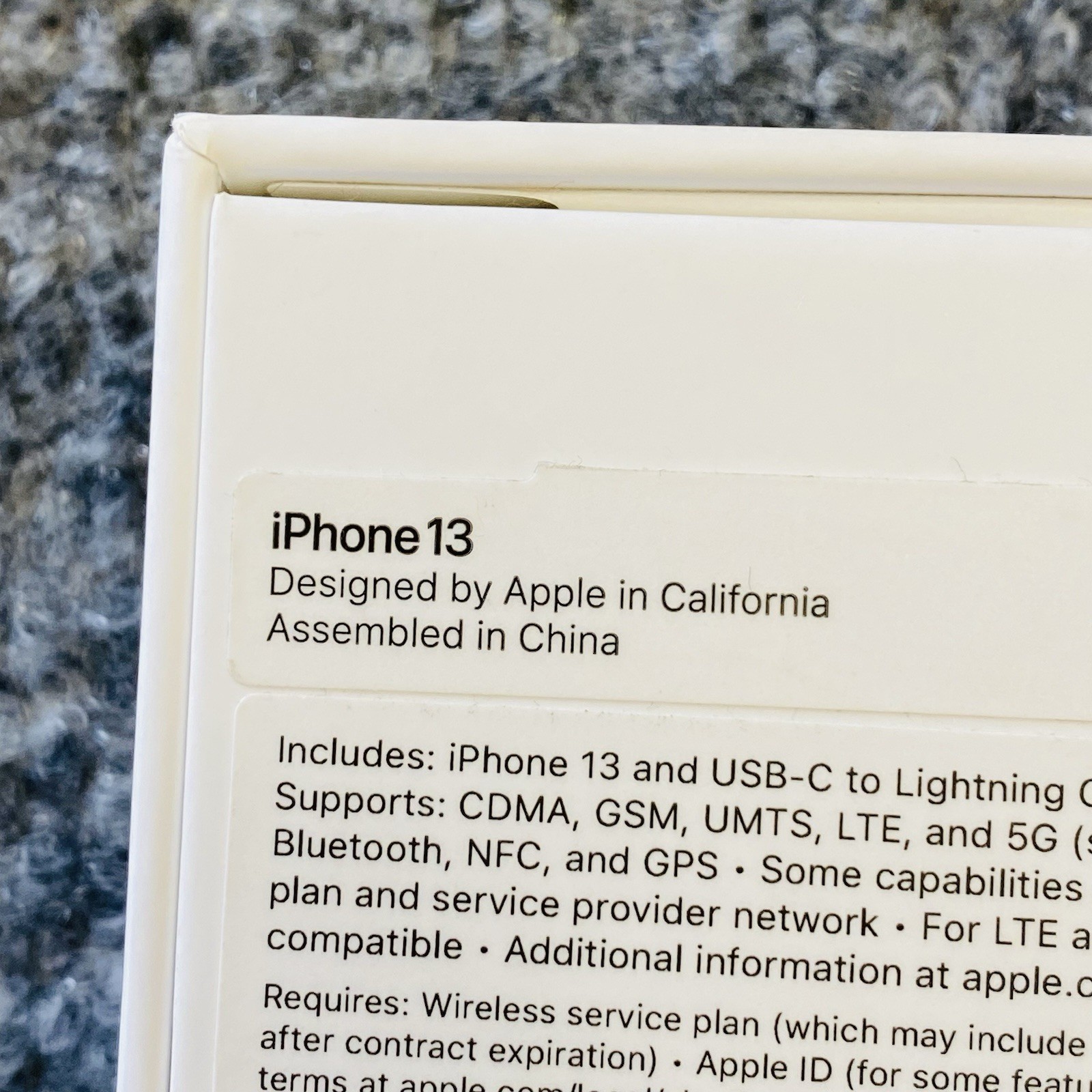 Apple iPhone 13 White box only with inserts No Phone Box Only