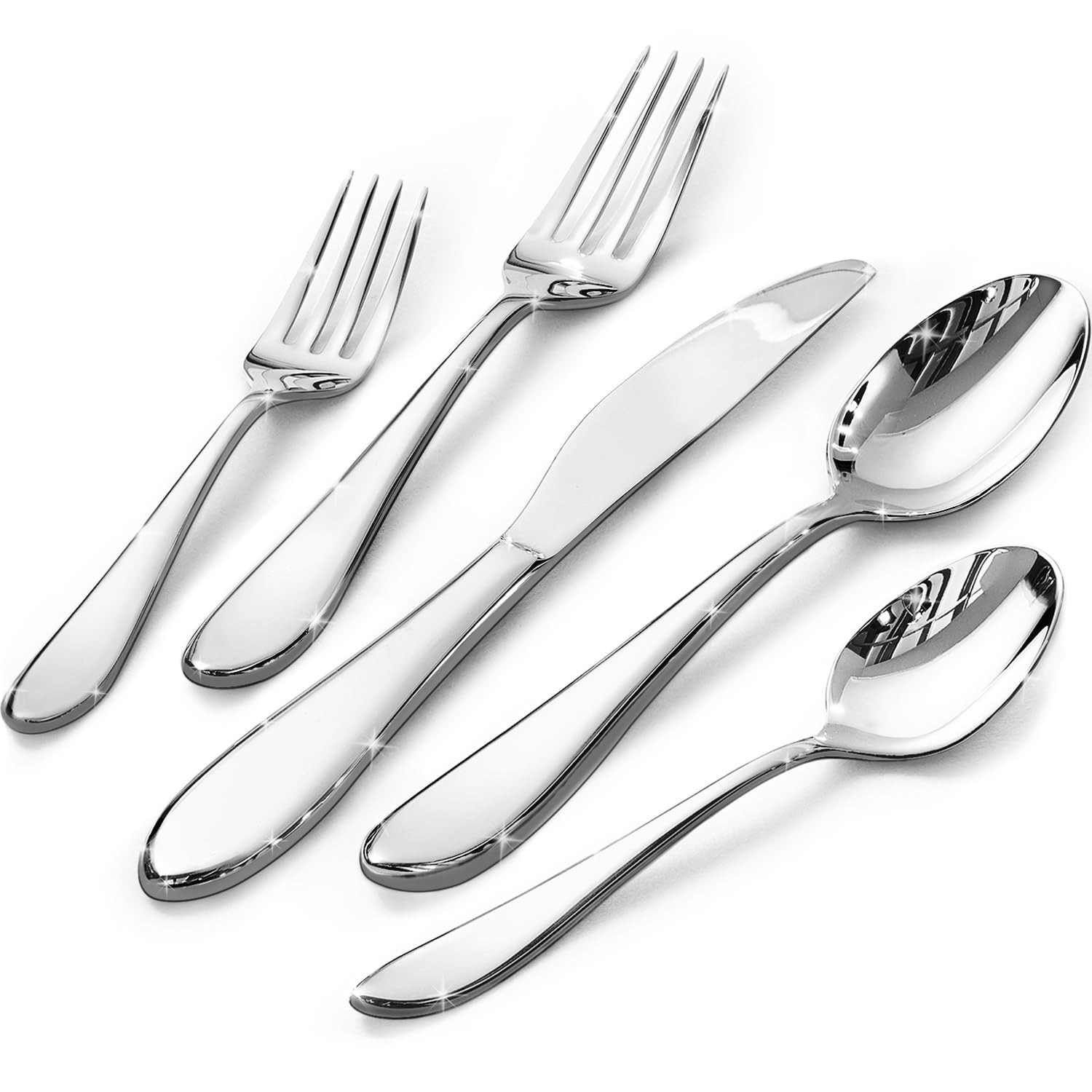 KINGSTONE 40-Piece Silverware Set for 8,18/10 Premium Stainless Steel Flatwar...