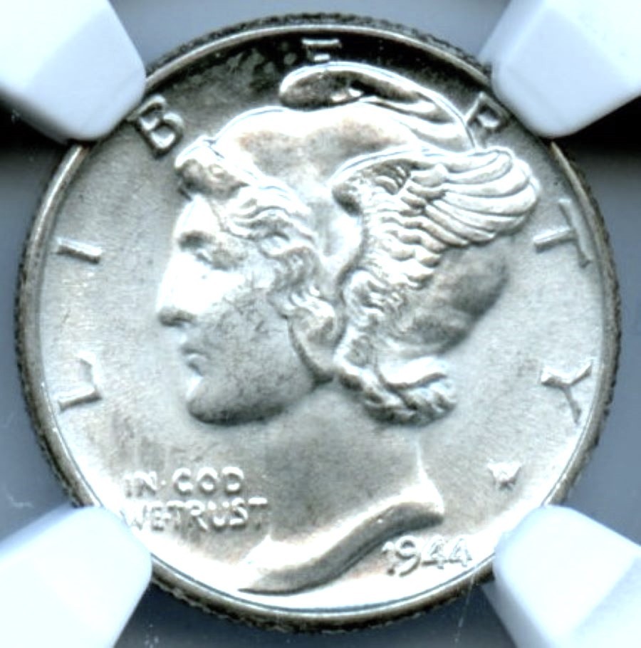 1944 Mercury Dime, NGC MS66FB