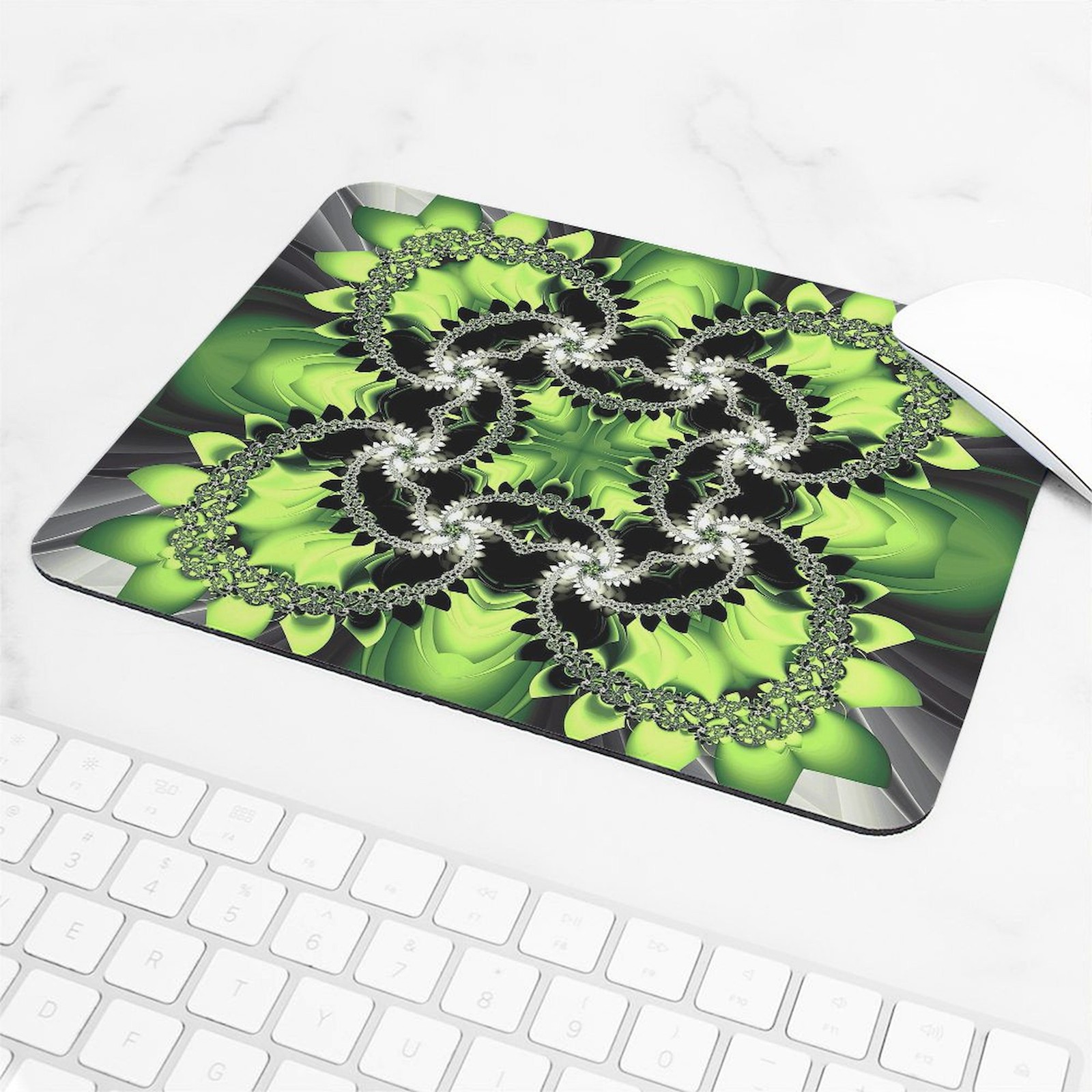 CafePress Fragments Pattern Green Mousepad (1628867401)