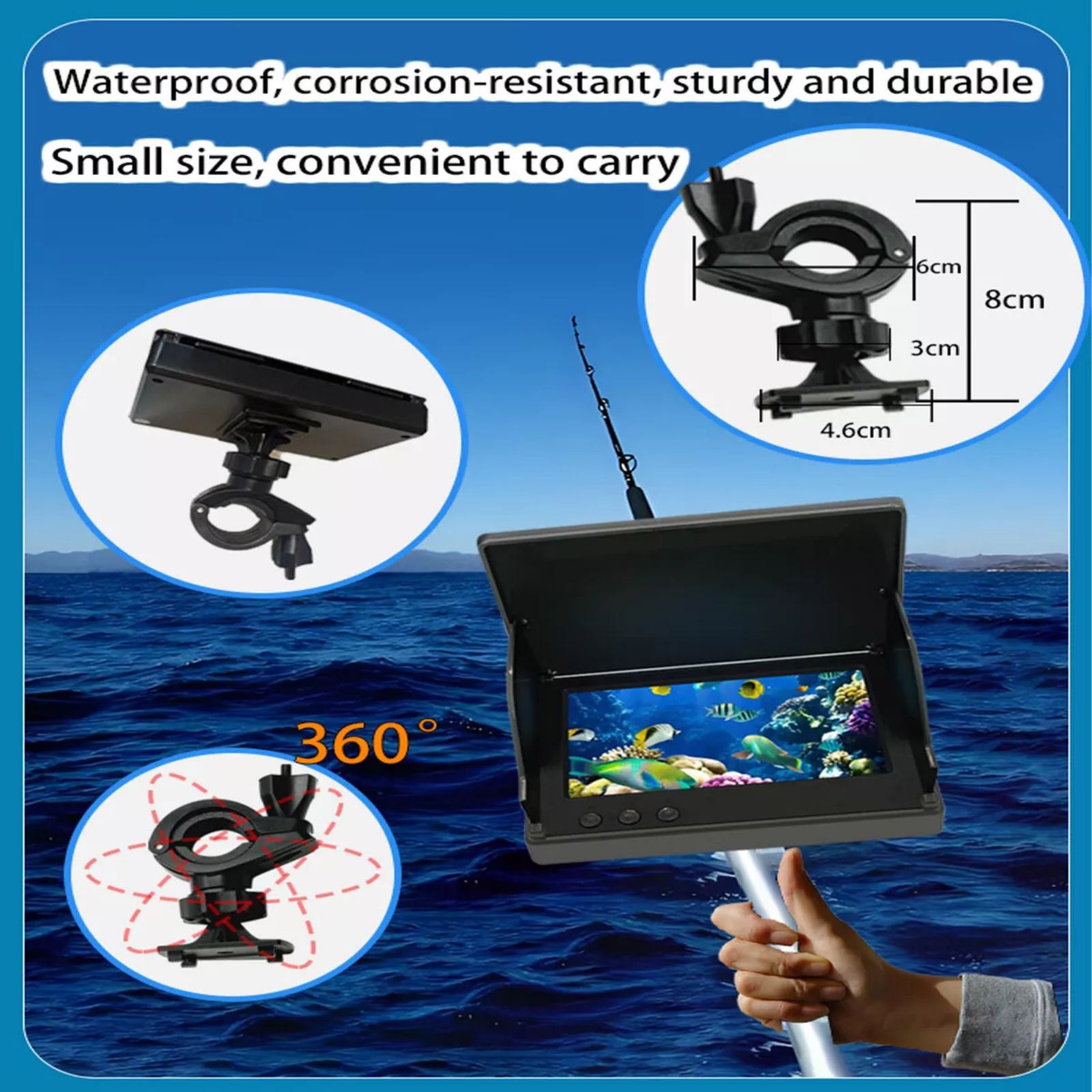 Underwater Fish Finder Display 4.3" HD Screen w/ Night Vision 30 Meter HD Camera