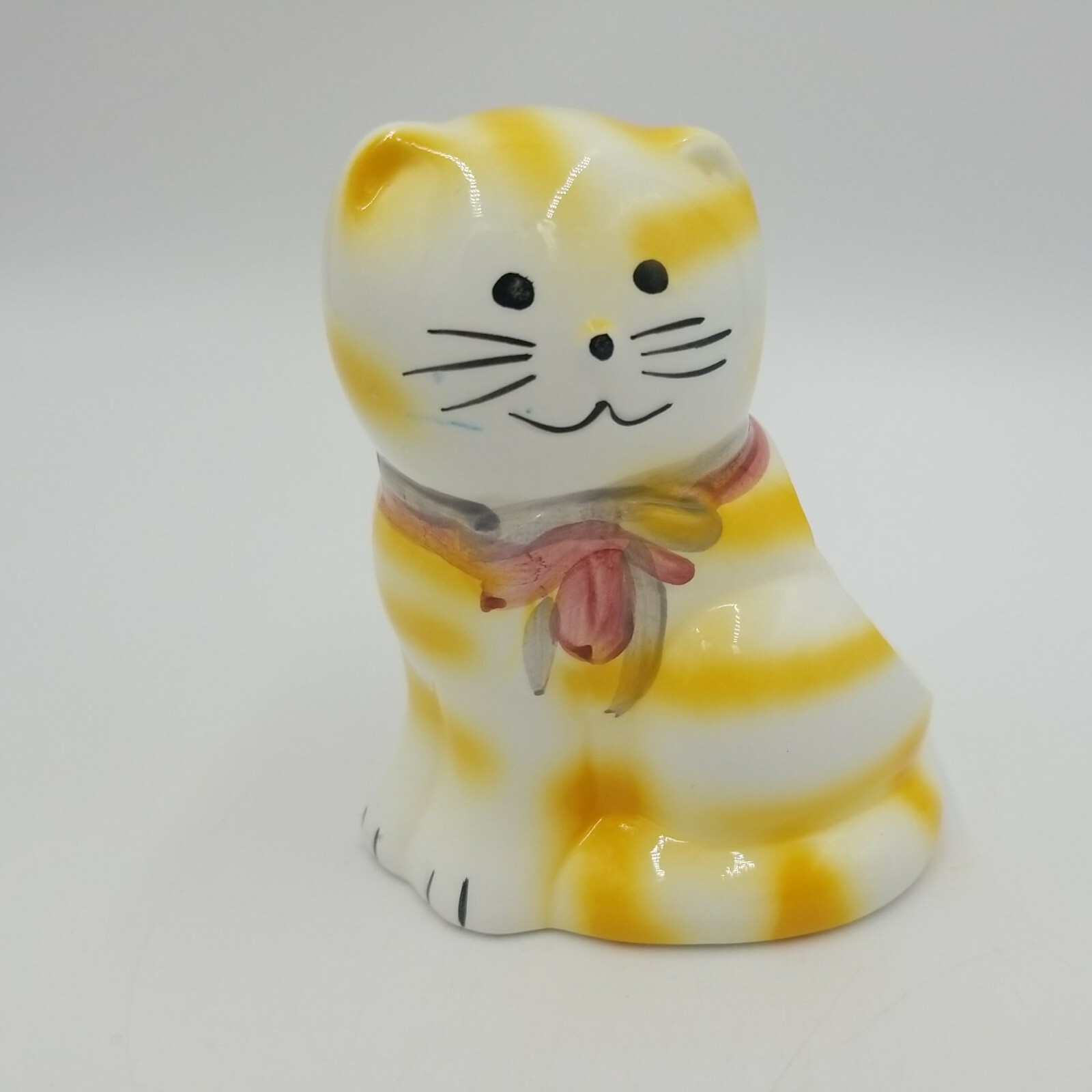 Ceramic Orange Stripe Tabby Cat Sponge Holder/ Planter