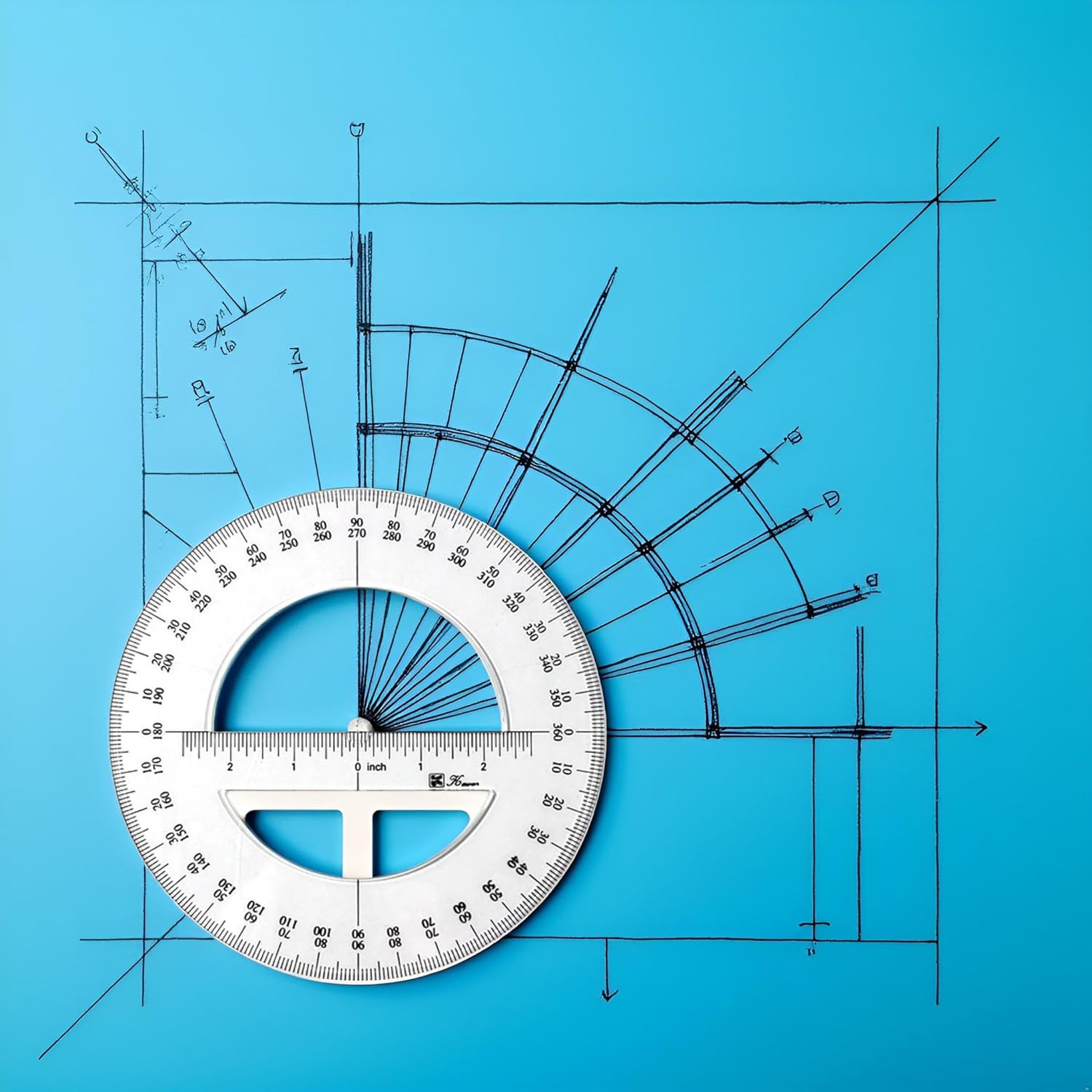1Pc White 360 Degree Protractor round Ruler Gauge Angular Drafting Tools Circle