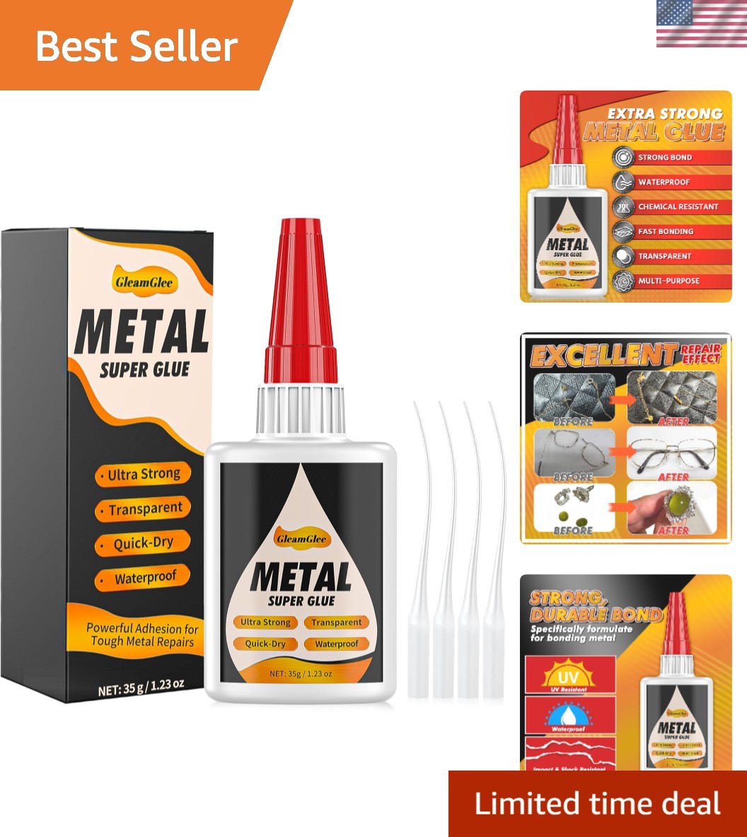 Heavy Duty Metal Adhesive - Clear, Cold Resistant, 35g for Precision Repairs