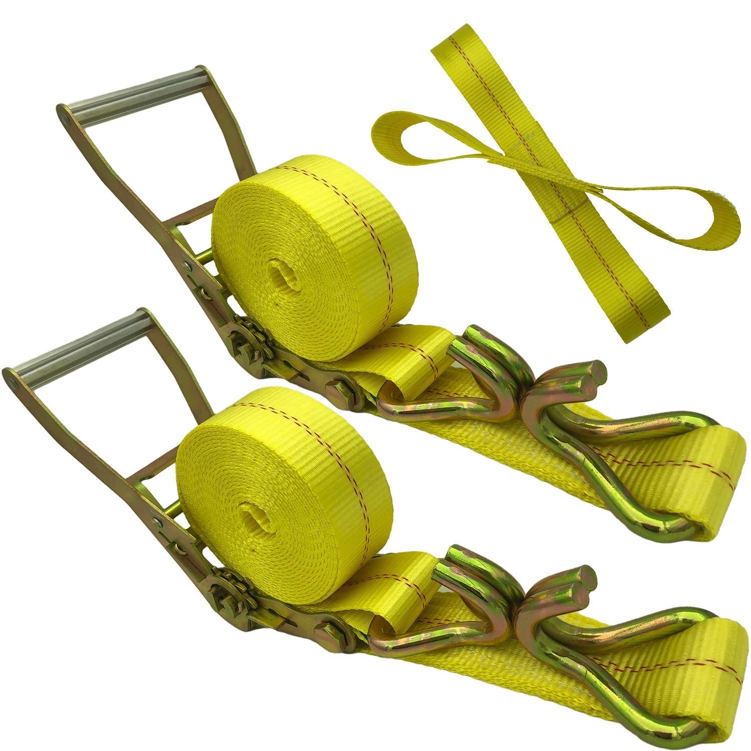 Ratchet Straps - 2" x 17' Heavy Duty Cargo Straps, Load up to 10000Lbs, Doubl...