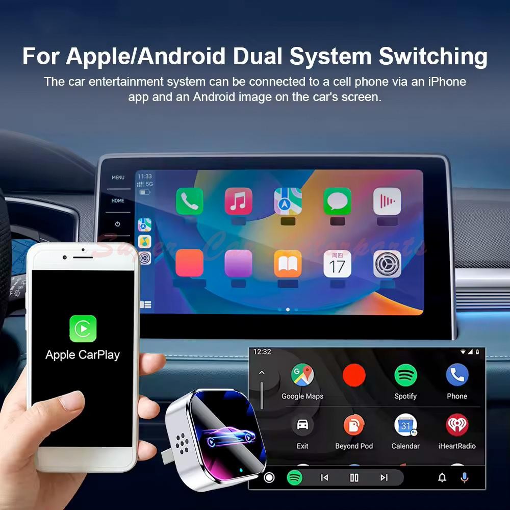 2026 USB Wireless CarPlay Adapter For iPhone Apple Wireless Dongle Plug＆Play-US