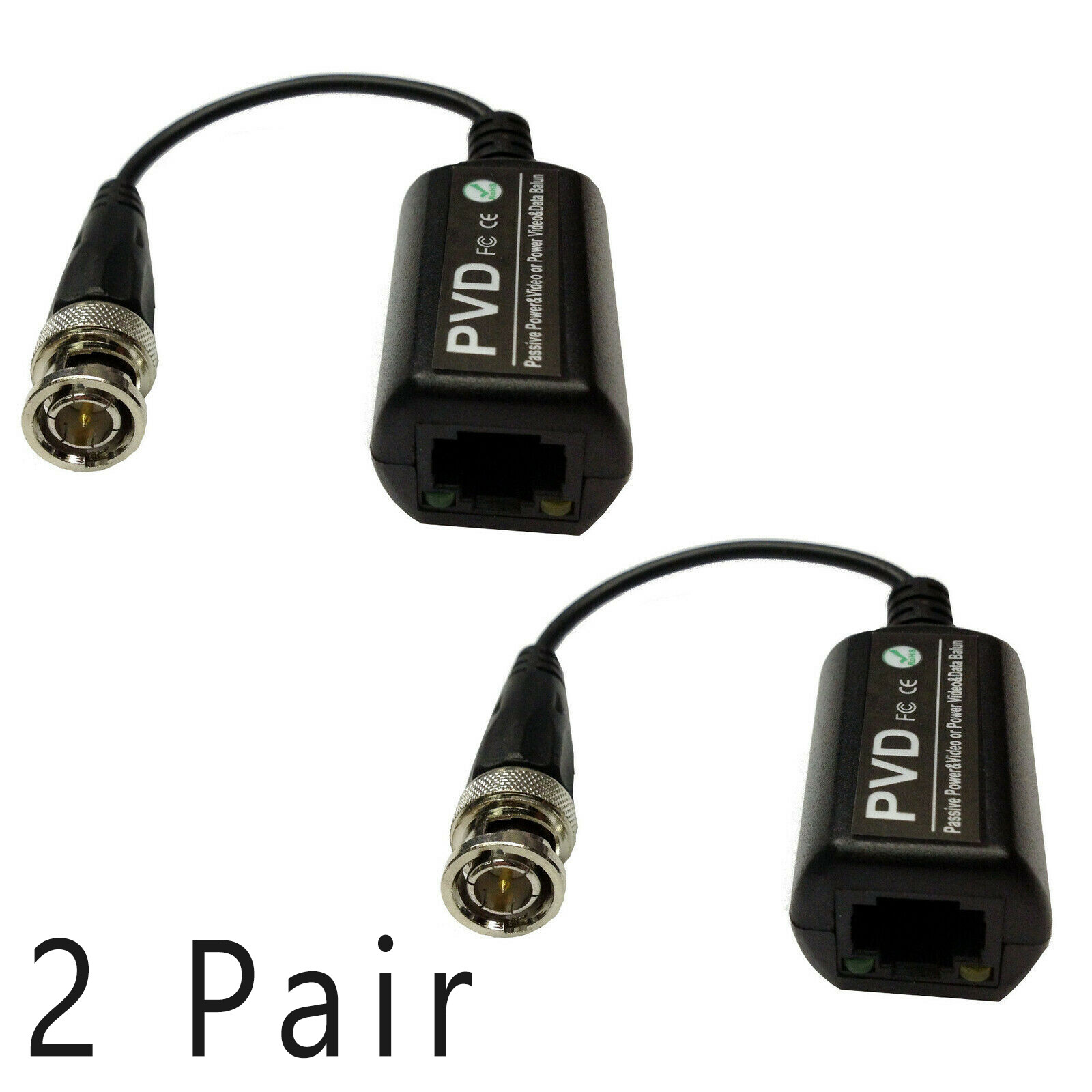 4pcs 2 Pair CCTV Camera Coax BNC AHD TVI Video Balun Transceiver to CAT5e/6 5MP