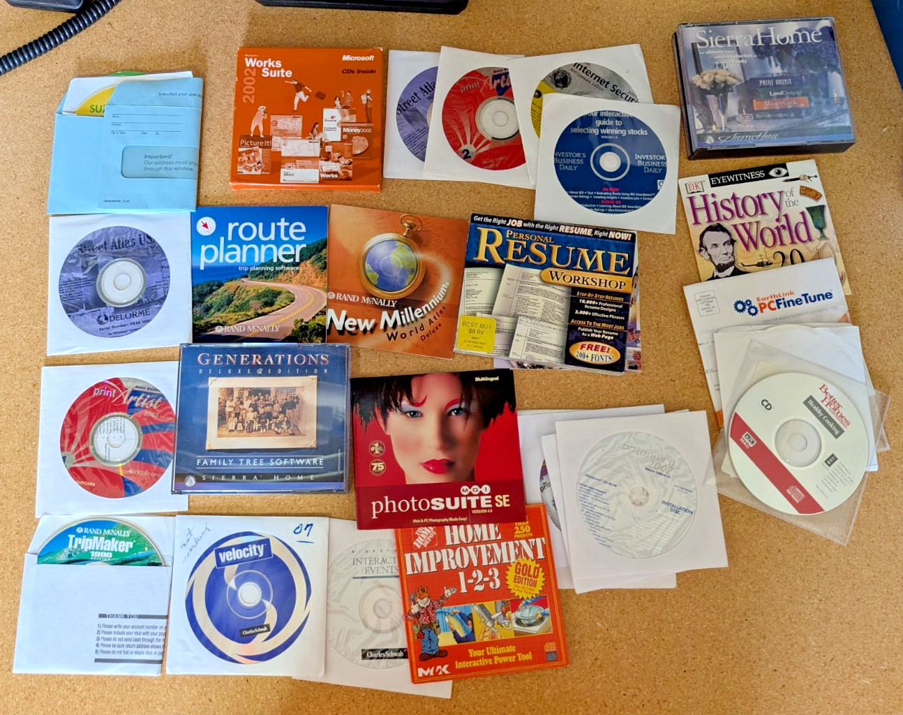 Lot Vtg PC Software Altas Map Geneology Works Suite Photosuite Encyclopedia Home