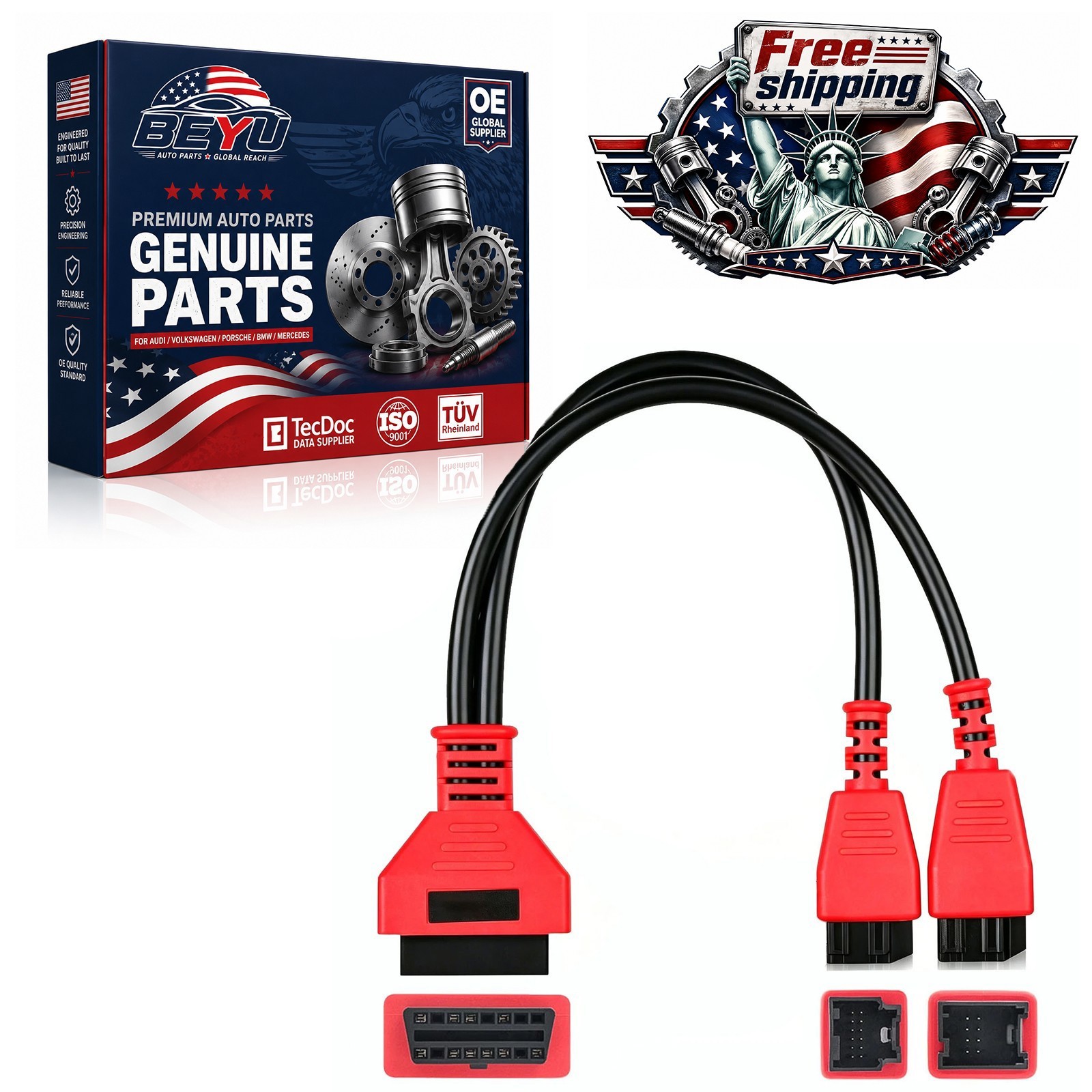 12+8 Pin OBD2 Adapter for Chrysler Dodge Jeep - SGW Bypass Cable for Autel MS906
