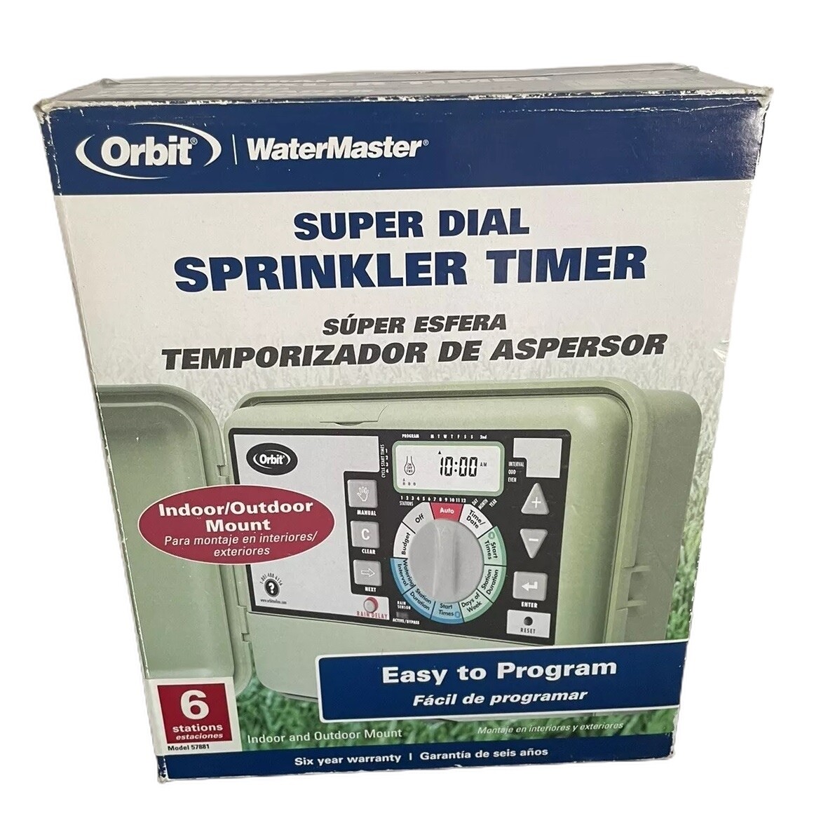 Orbit 57881 SuperDial 6 Station Sprinkler Timer Controller OPEN BOX