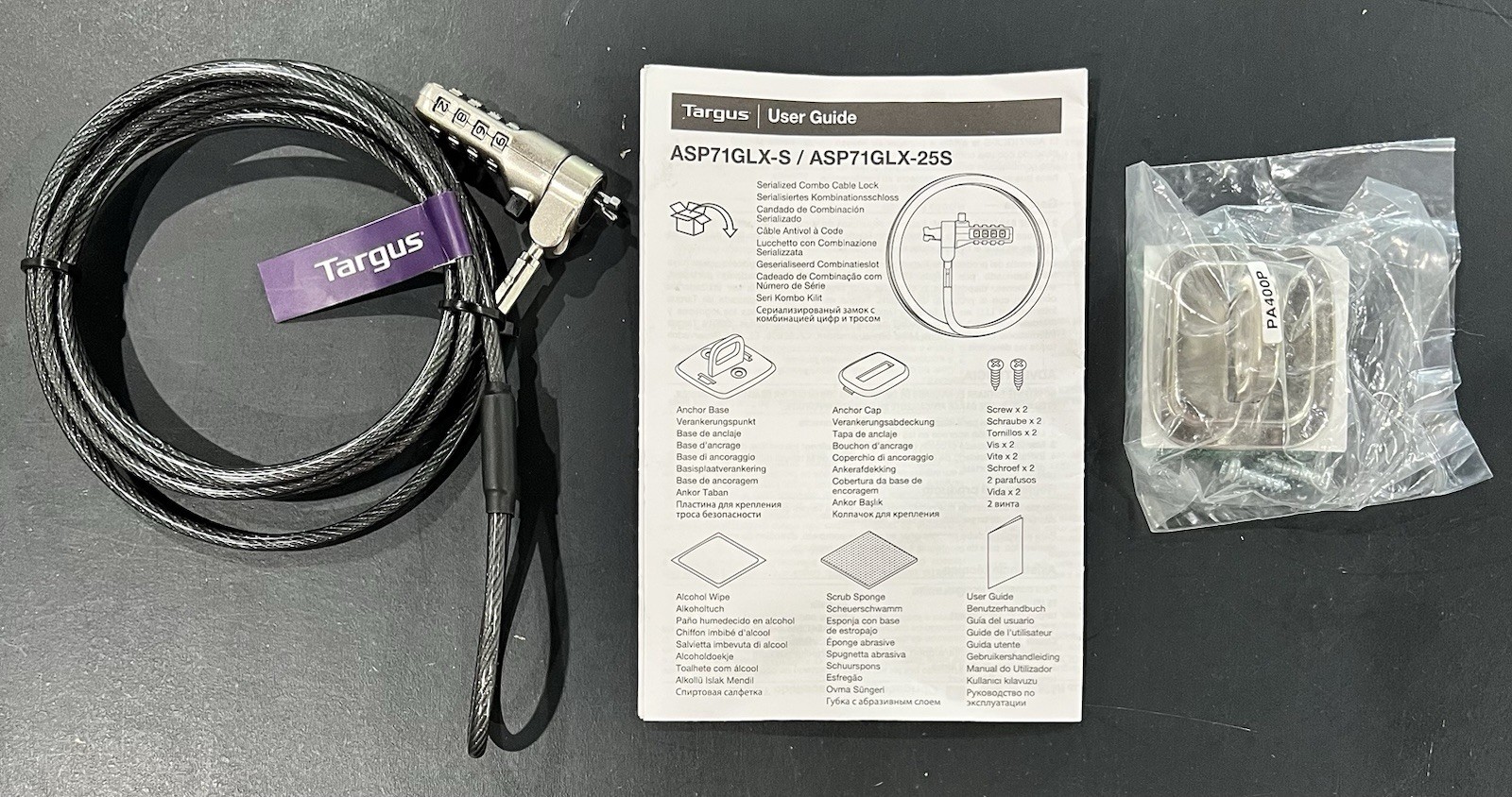 Targus DEFCON Compact Serialized Combo Cable Lock, Black (ASP71GLX-S/25S)