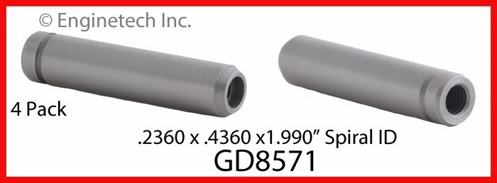 Enginetech GD8571 Engine Valve Guide Set - 4 Pack for Mitsubishi and Chrysler Mo