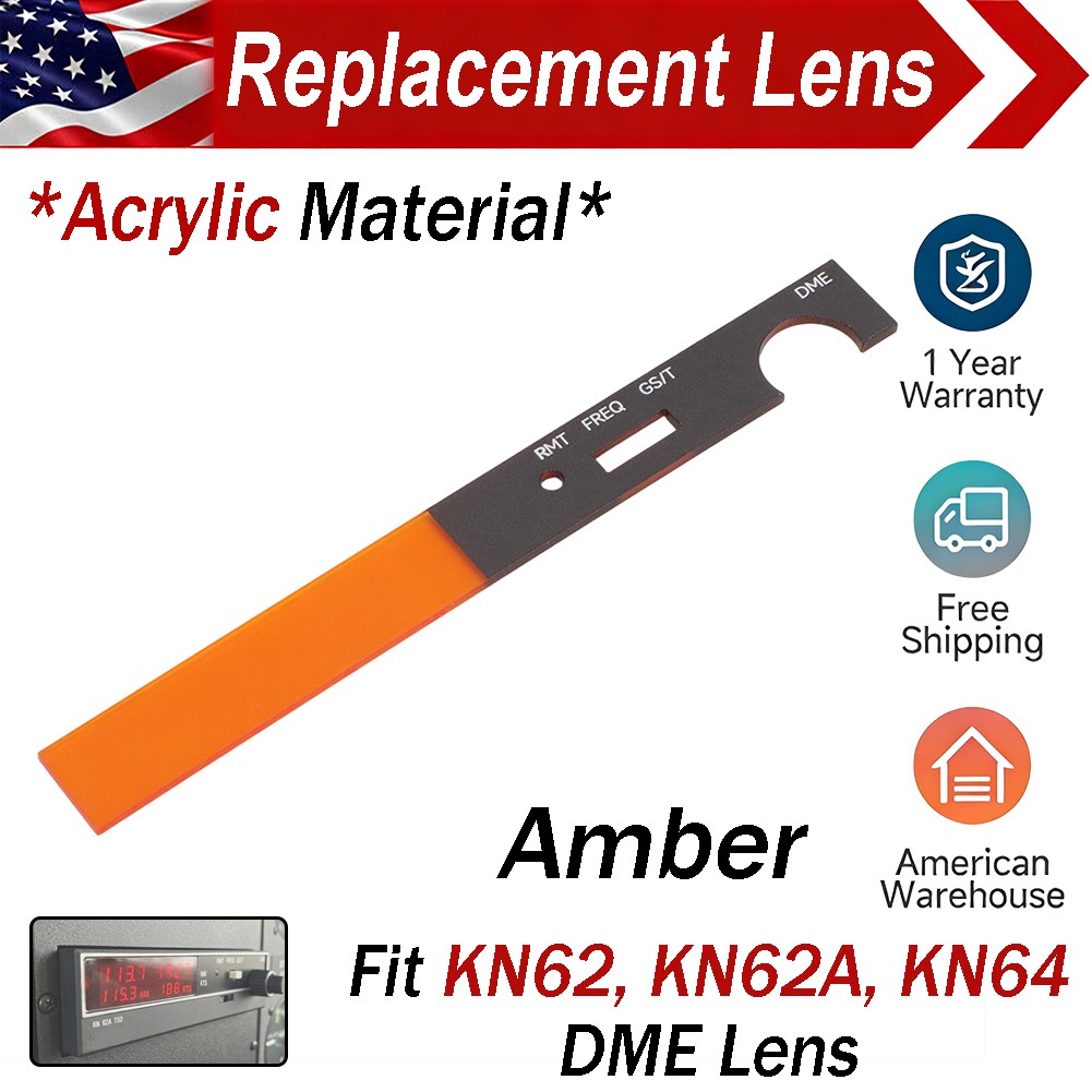 Replacement Lens for King KN62 KN62A KN64 Display DME –Amber Acrylic, Direct Fit