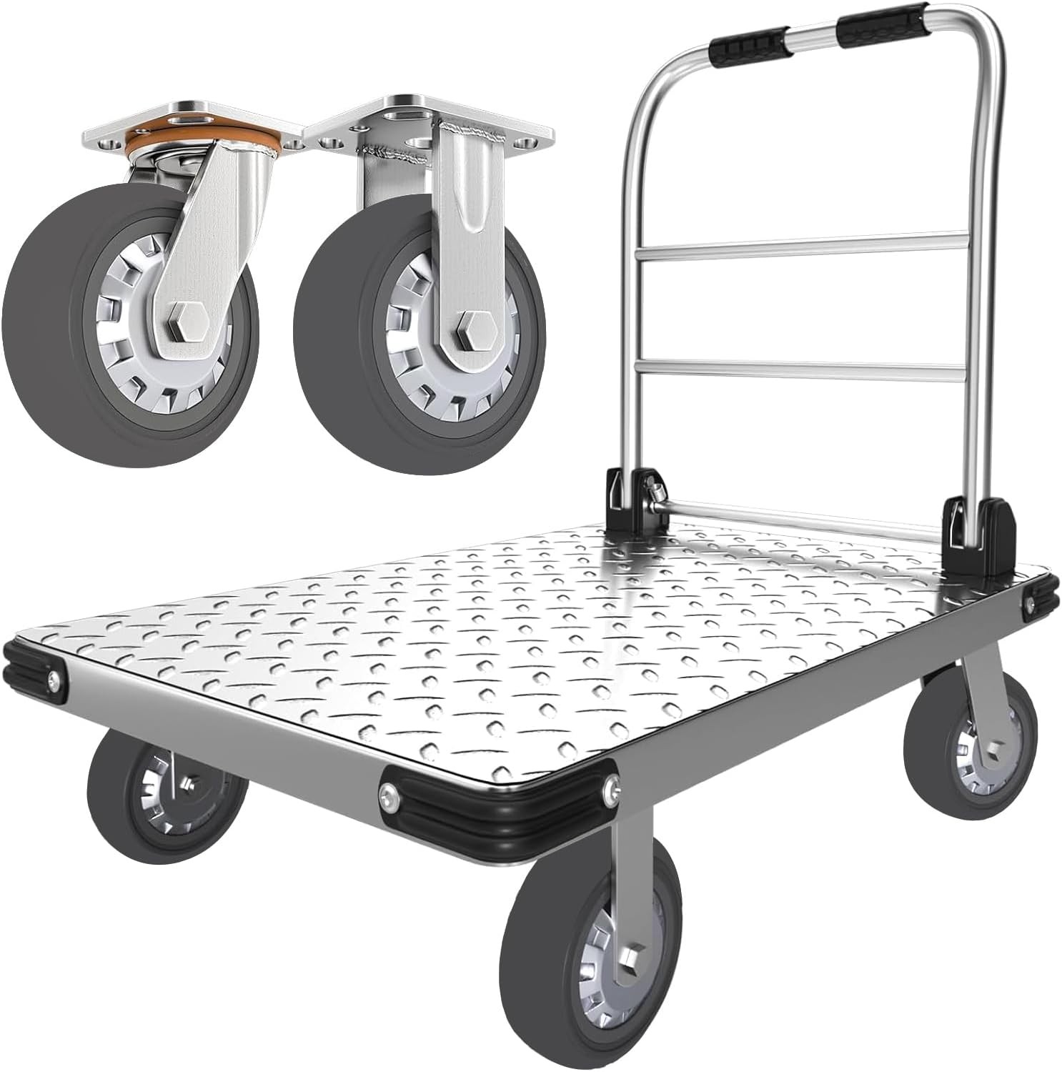 2200 lbs. Capacity Foldable Push Cart Dolly | Moving Platform Hand Truck