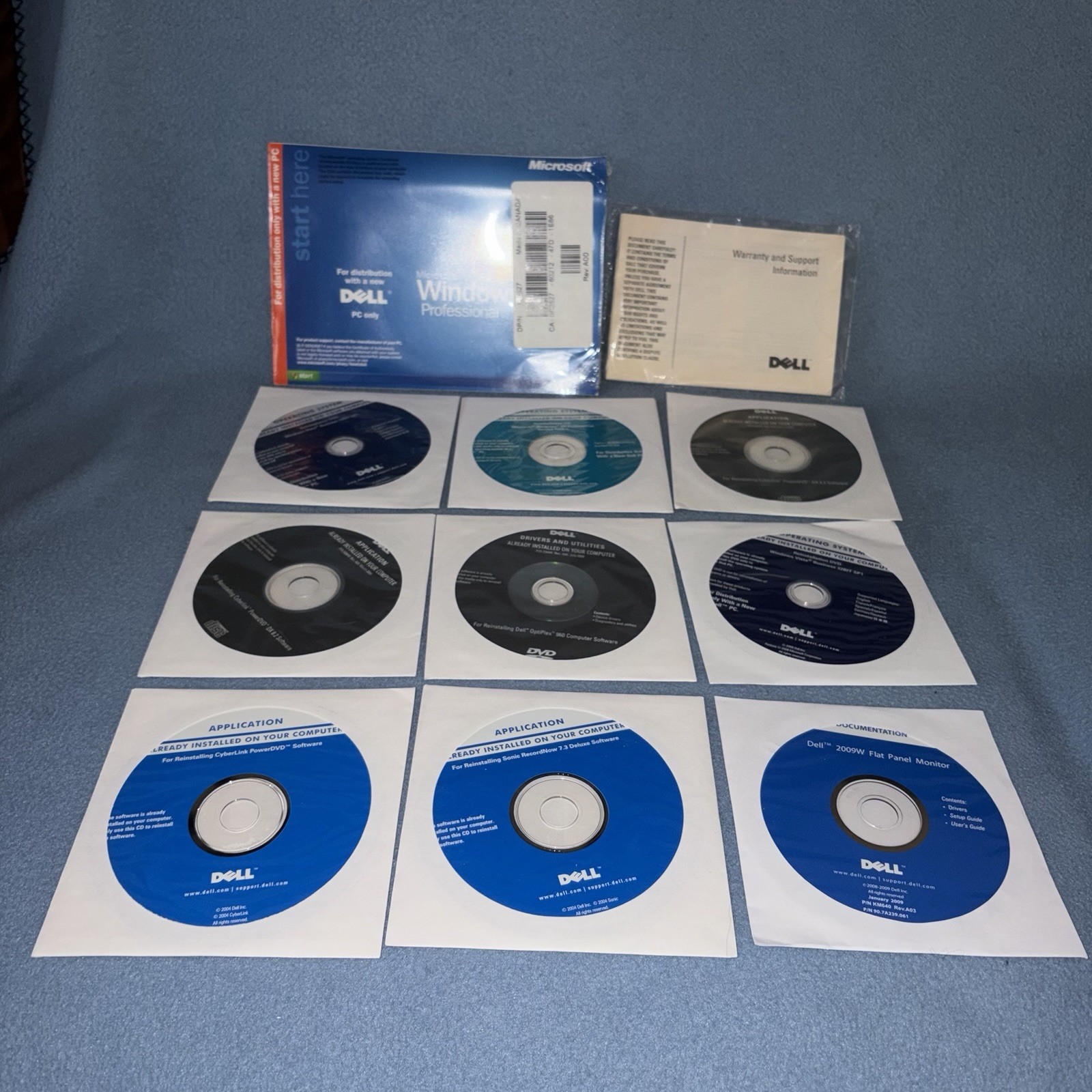 NEW 2002 Dell Reinstallation CD Windows XP Professional Installation Discs Lot