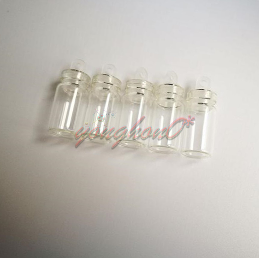 10pcs 1ml Bottle Empty Sample Vials Clear Glass Bottles with Plastic Lid Small