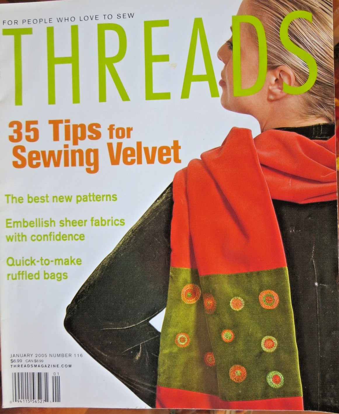 Threads Magazine January 2005 35 Tips for Sewing Velvet