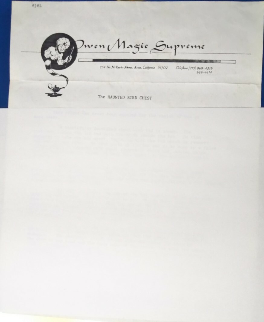 Owen Magic No.2021 "HAUNTED BIRD CHEST"