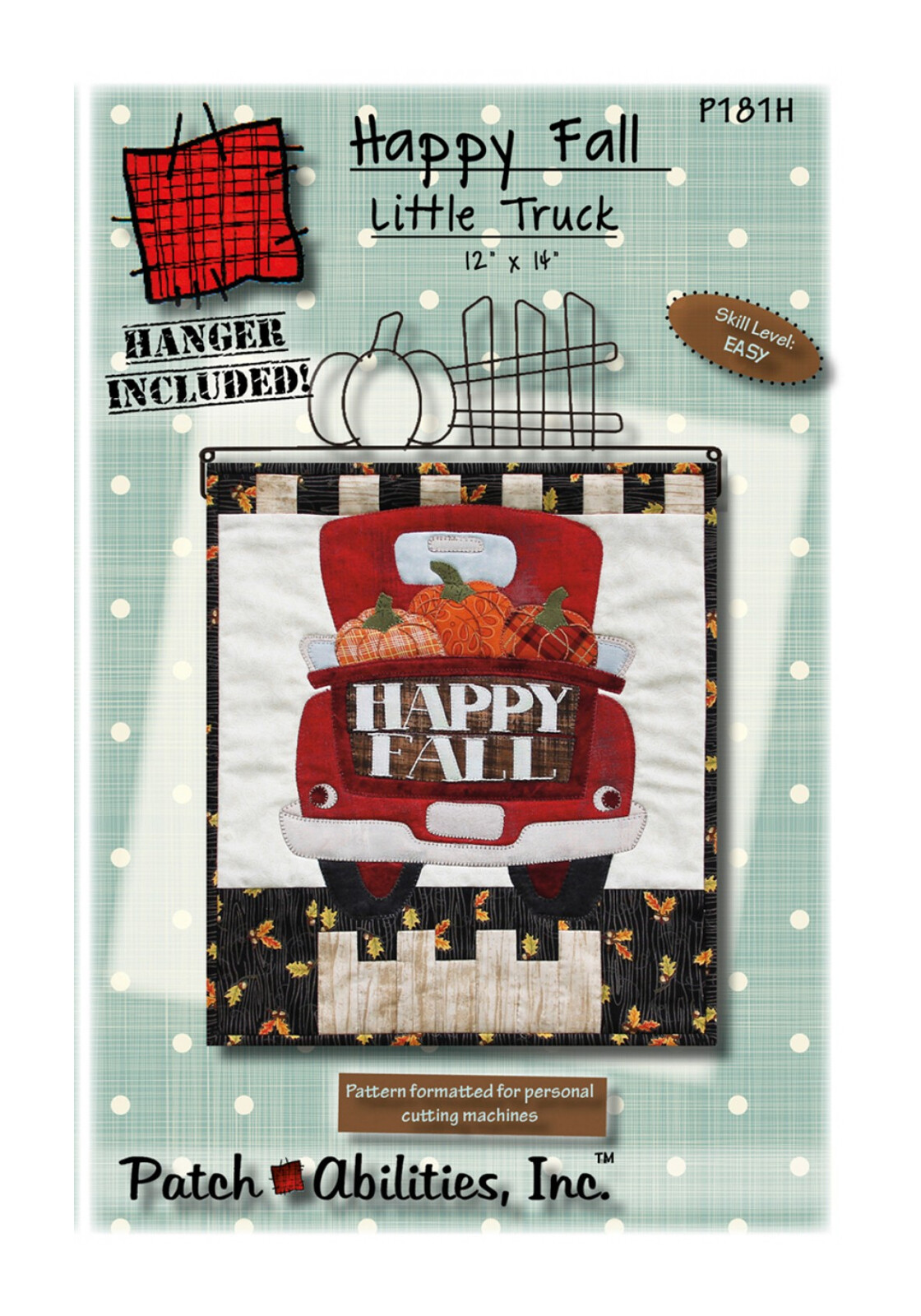 Patch Abilities Happy Fall Little Truck Pattern With Hanger P181H