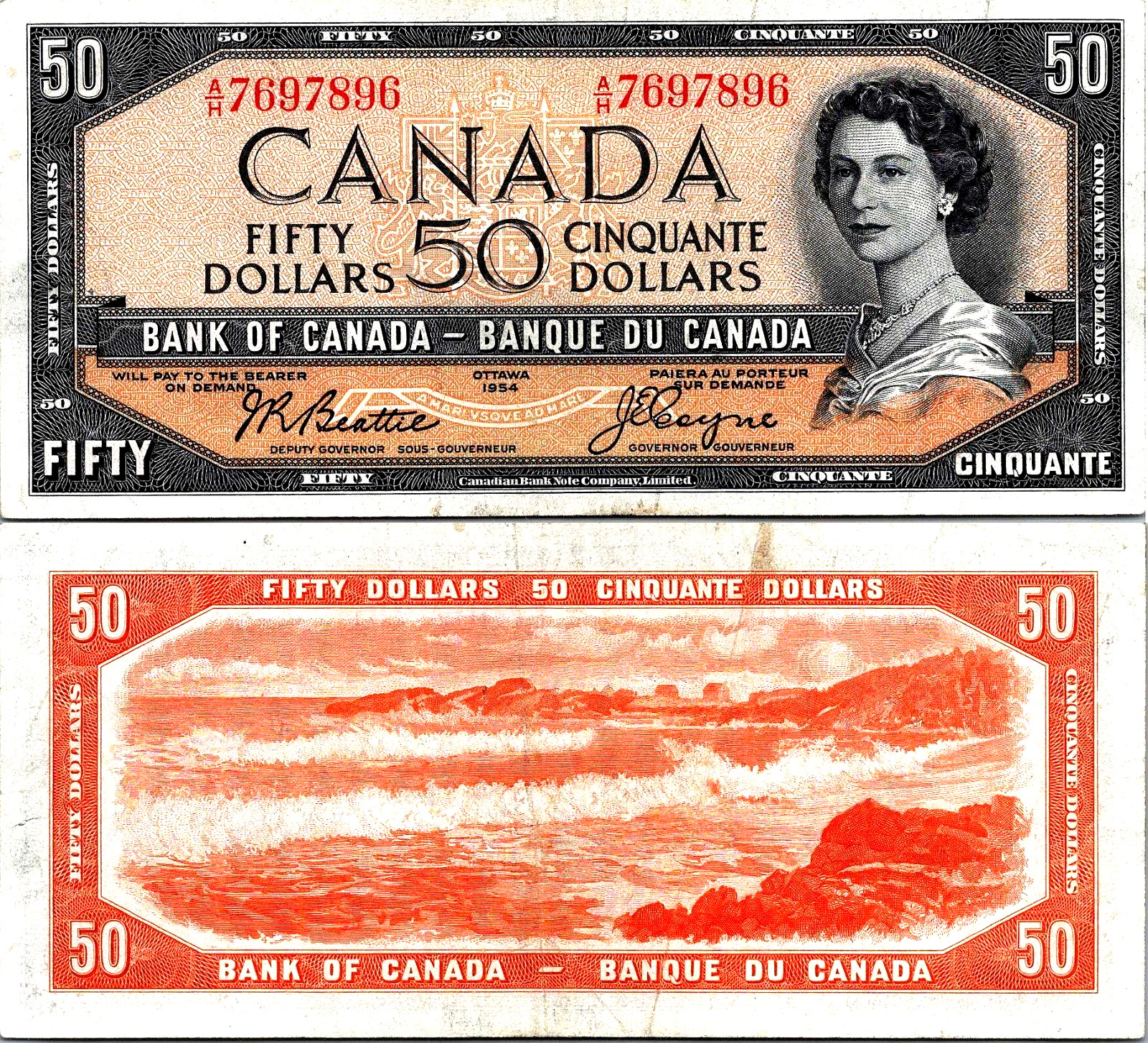 Canada $50 1954 Bank of Canada BC-42A CVF-XF
