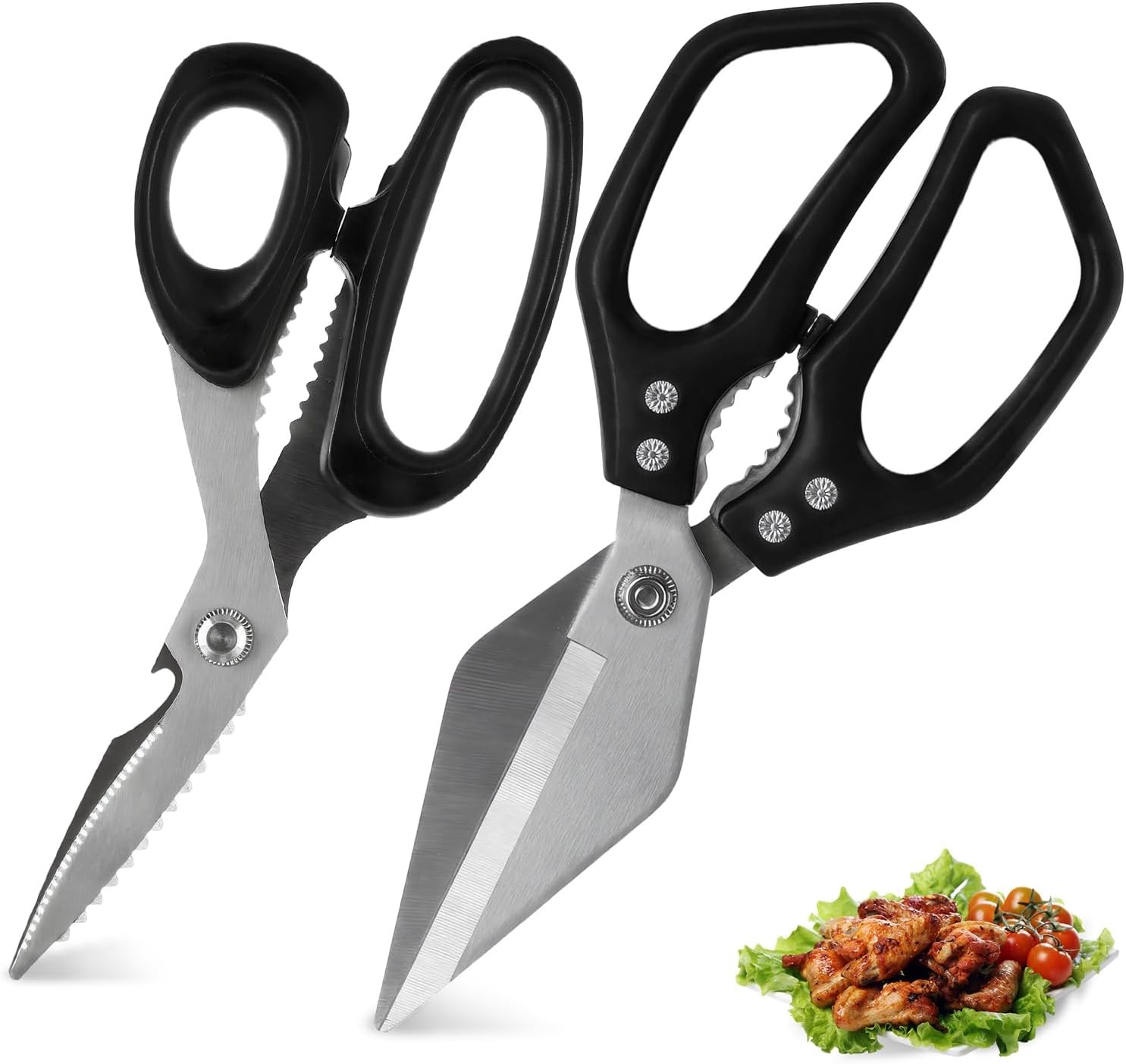 2-Piece Kitchen Scissors All Purpose Heavy Duty，Stainless Steel Kitchen
