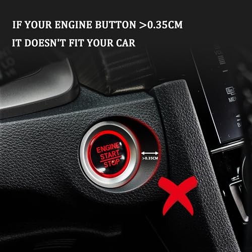 Bling Car Engine Start Button Cover Diamond Crystal Push Start Ring Red