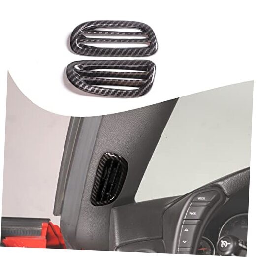Lcojicep A-Pillar air Outlet Frame Compatible with Corvette Carbon fiber grain
