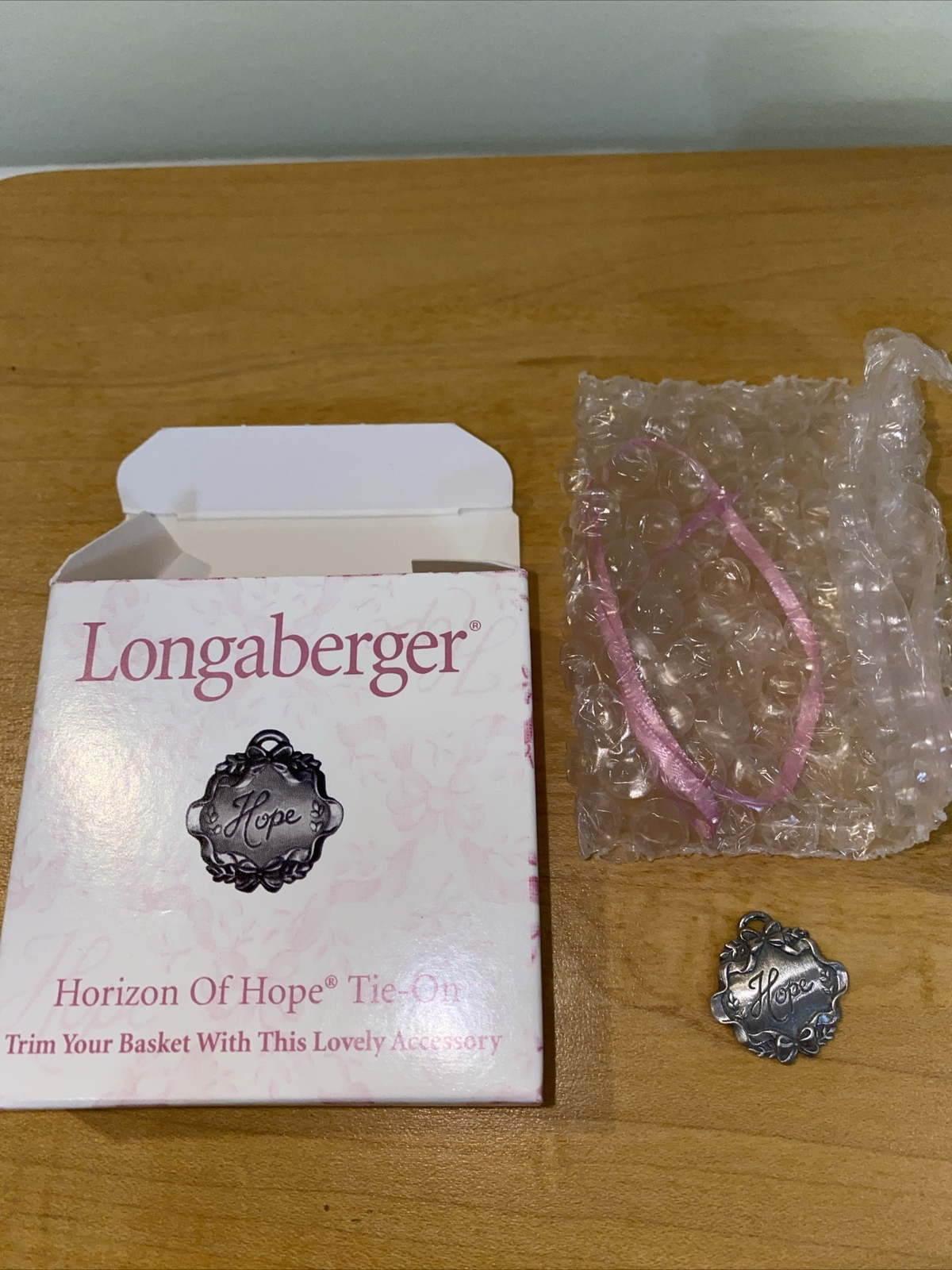 Longaberger Horizon of Hope Tie-on 2001 Silver Hope