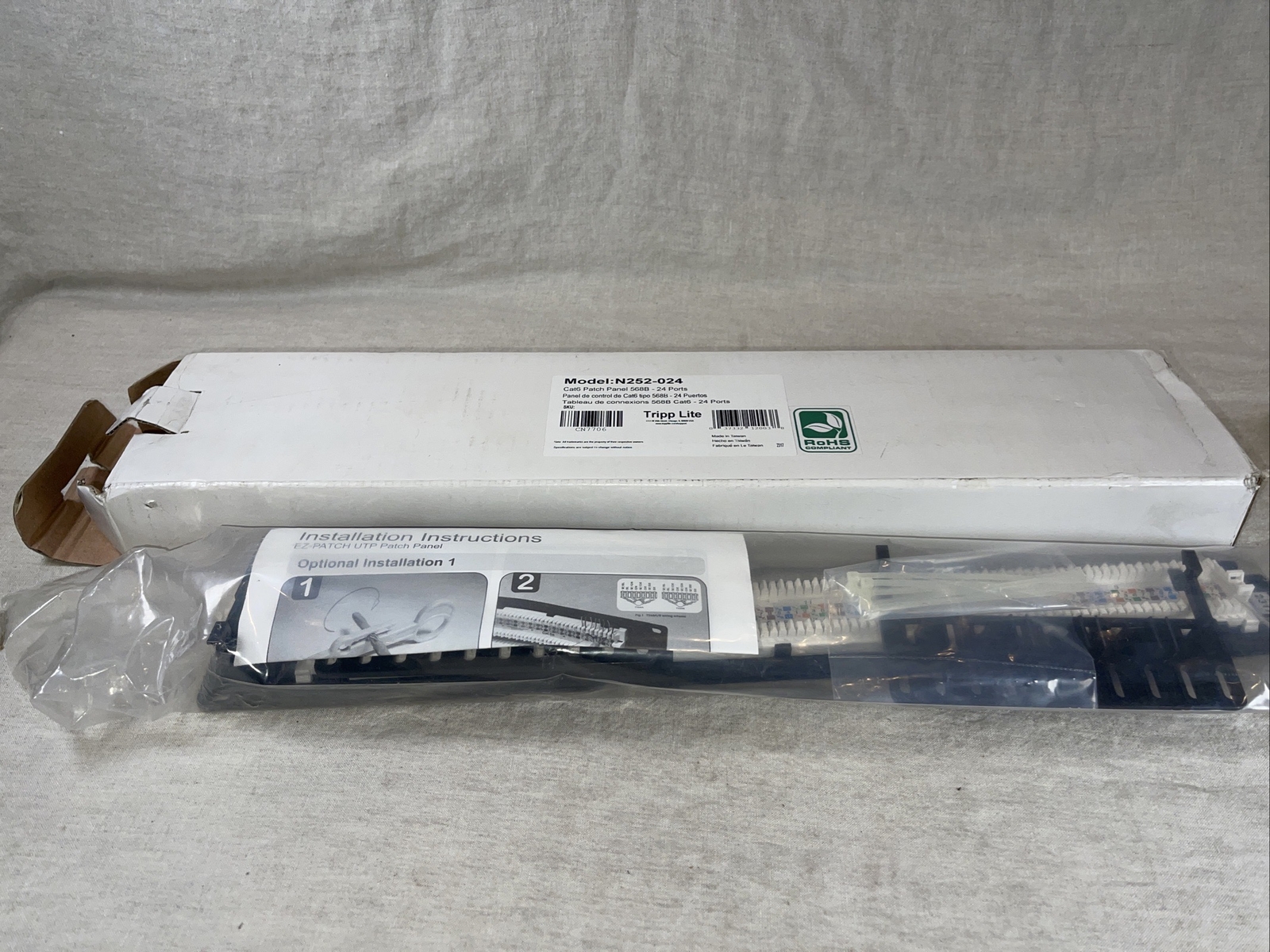 TRIPP LITE N252-024 24 Port Cat6 Patch Panel 568B New In Box