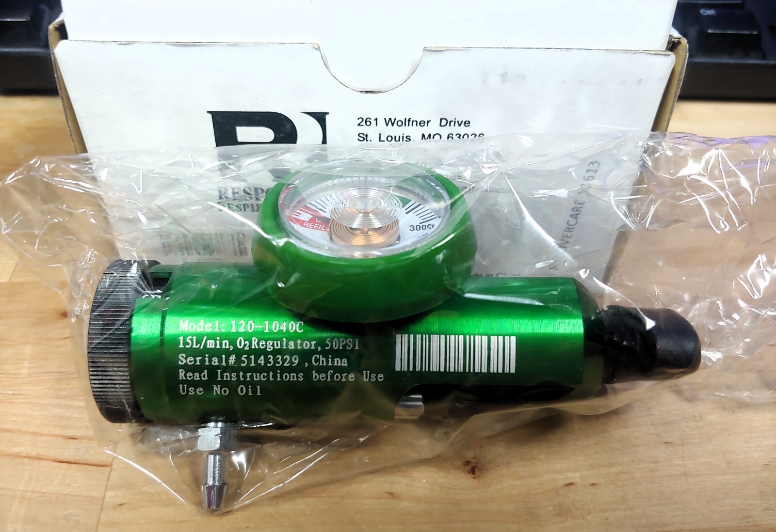 RESPONSIVE RESPIRATORY 50 PSI OXYGEN REGULATOR Model: 120-1040C