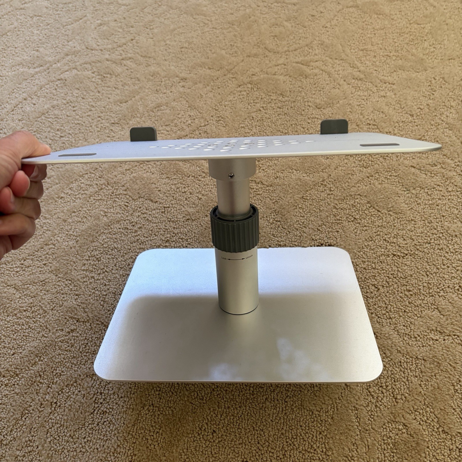 Adjustable Computer Laptop Stand For Desk Silver Finish