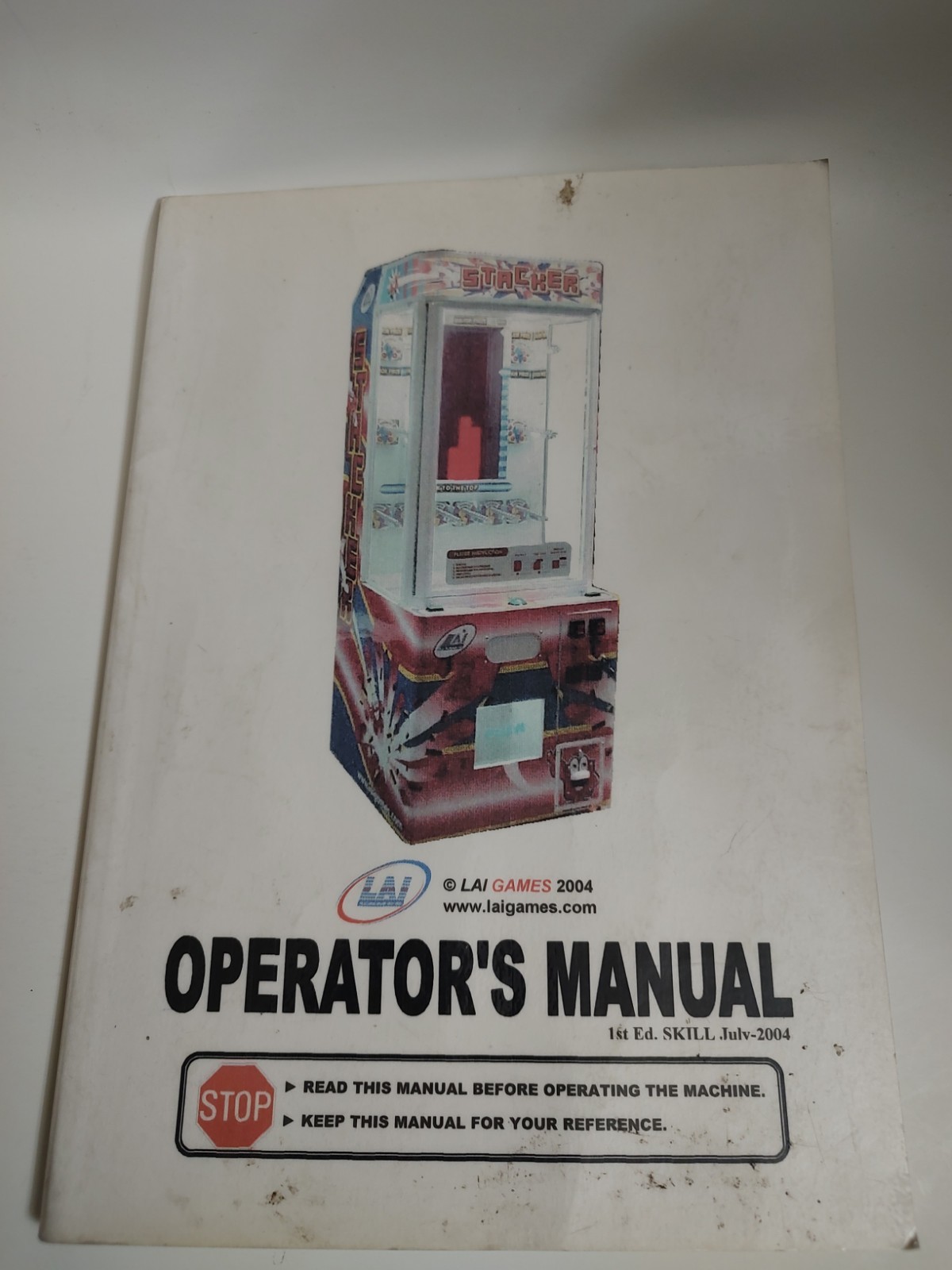 Stacker Operator's Manual LAI Games 2004 Original Arcade Redemption Machine