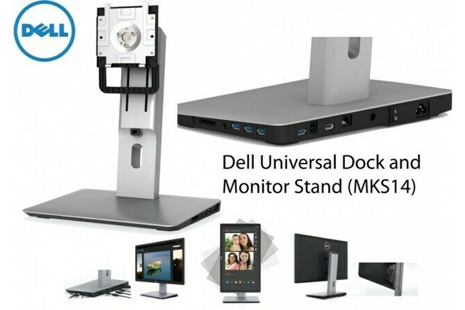 Dell Monitor Stand MKS14 Silver NC1RR 767RR 4663V 452-BBIR Ethernet - RJ-45