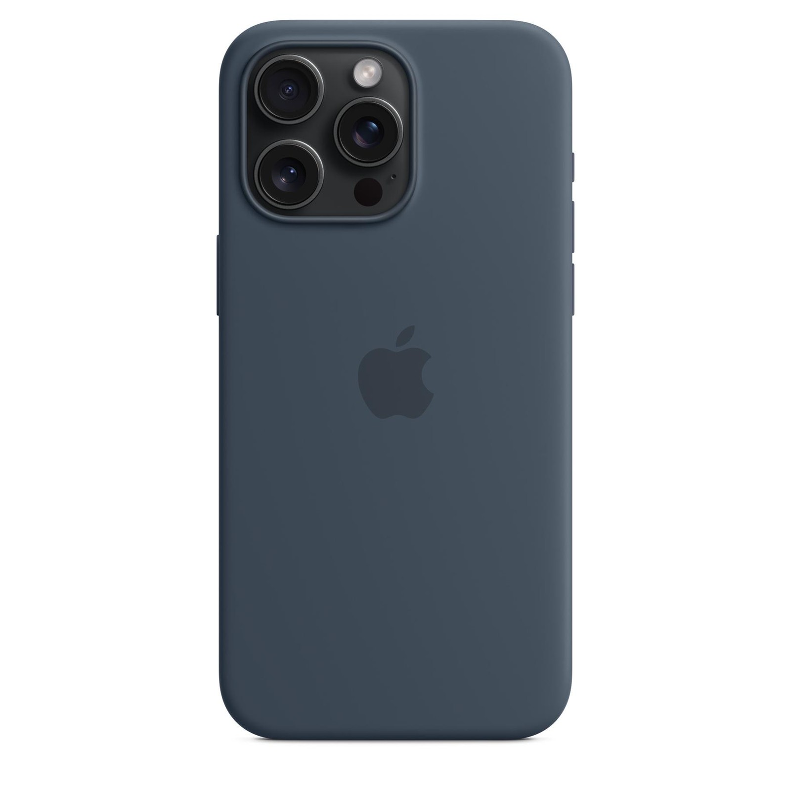 Genuine / Official Apple iPhone 15 Pro Max Silicone Case / Cover - Storm Blue