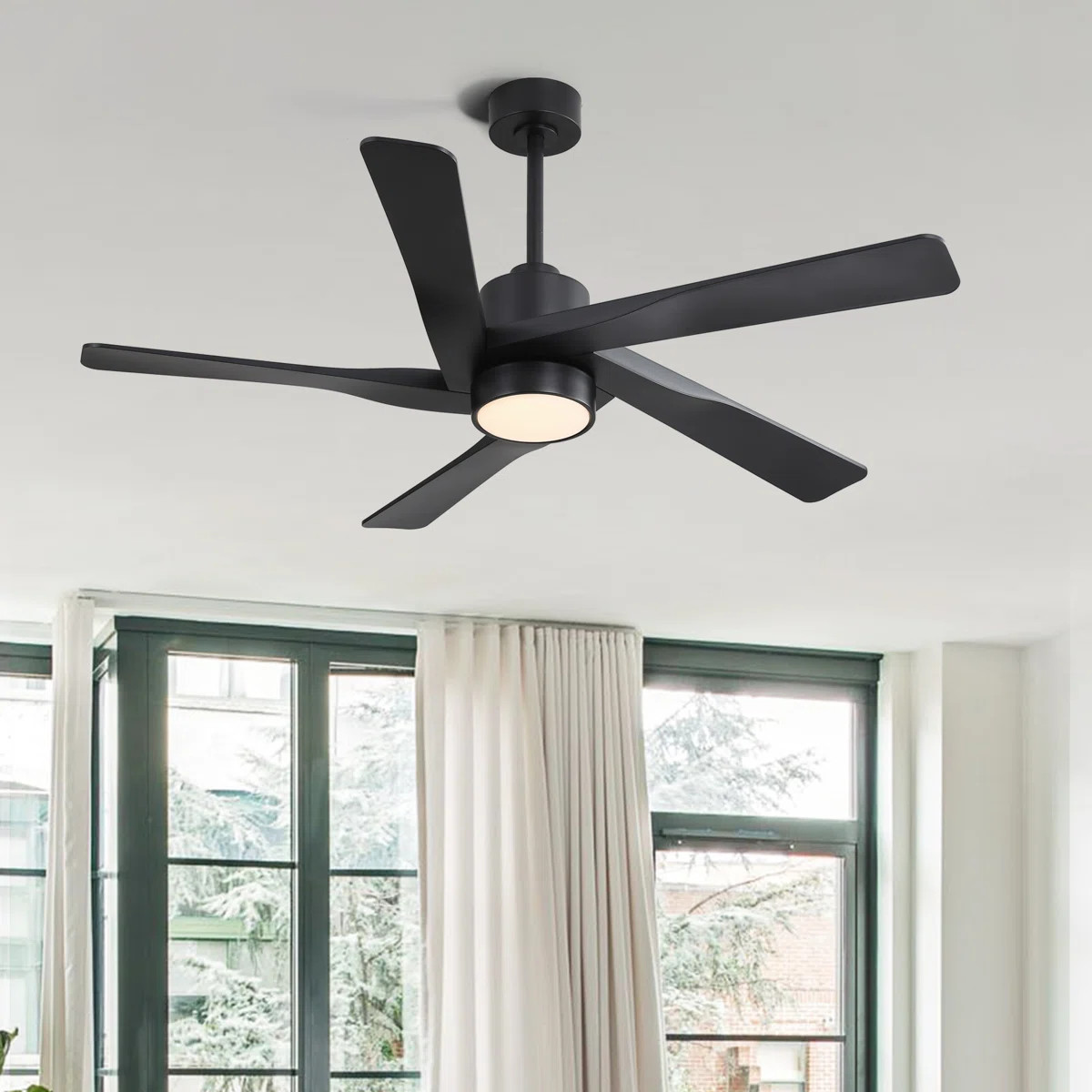 5 ABS Blades 64Inch Indoor Ceiling Fan with Light and Remote