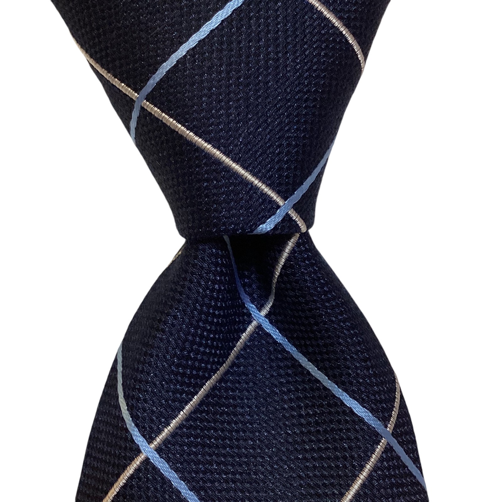 CLUB ROOM Men's Skinny Necktie 59 1/2" Designer Geometric Blue/White NWT $55