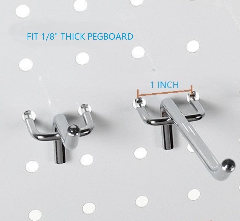 32PCS Pegboard Hooks Kit 2in Organizer Hooks for Metal Peg Board Storage