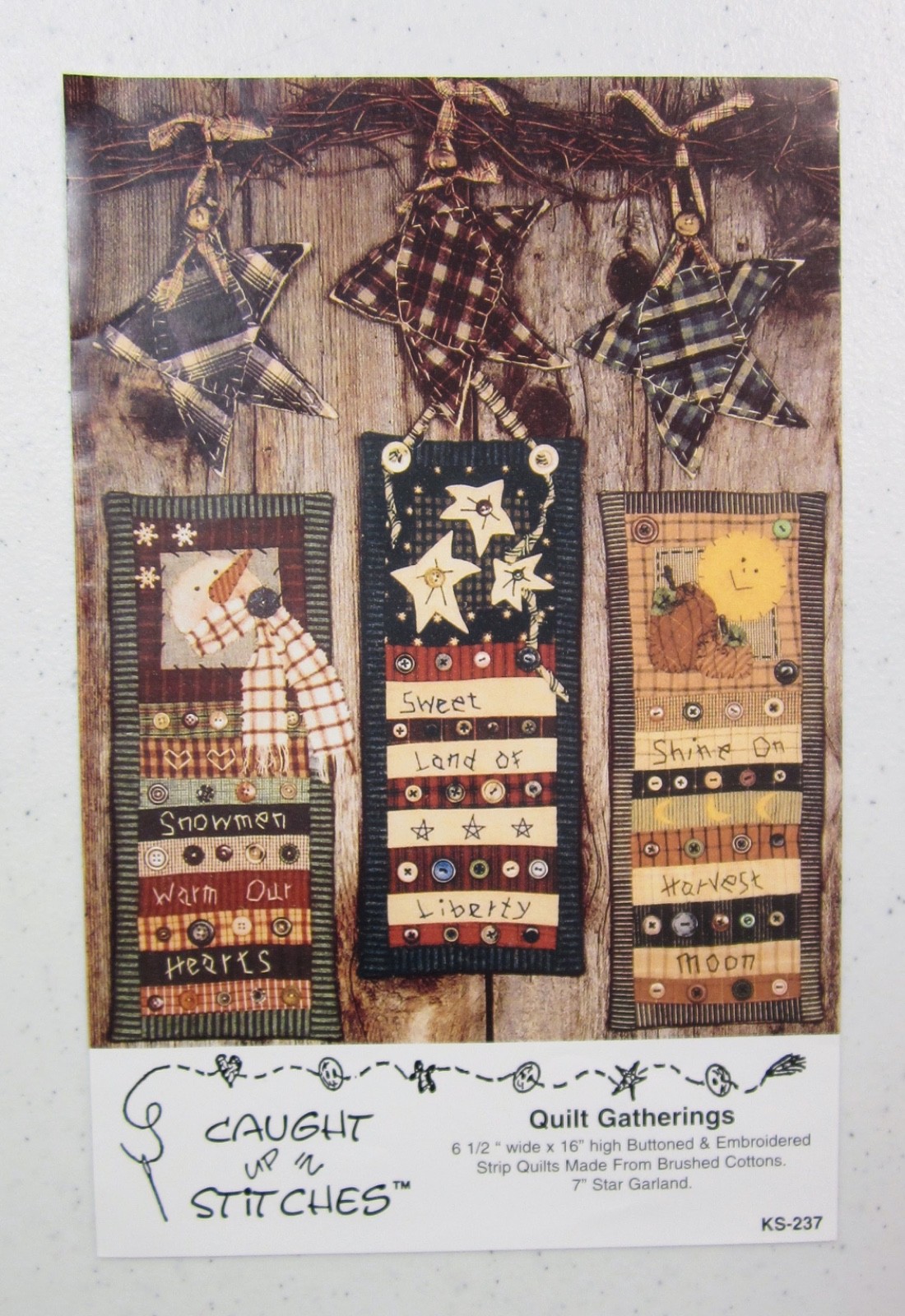 Quilt Gatherings Seasonal Patterns KS-237 Caught Up In Stitches 6 1/2" x 16"